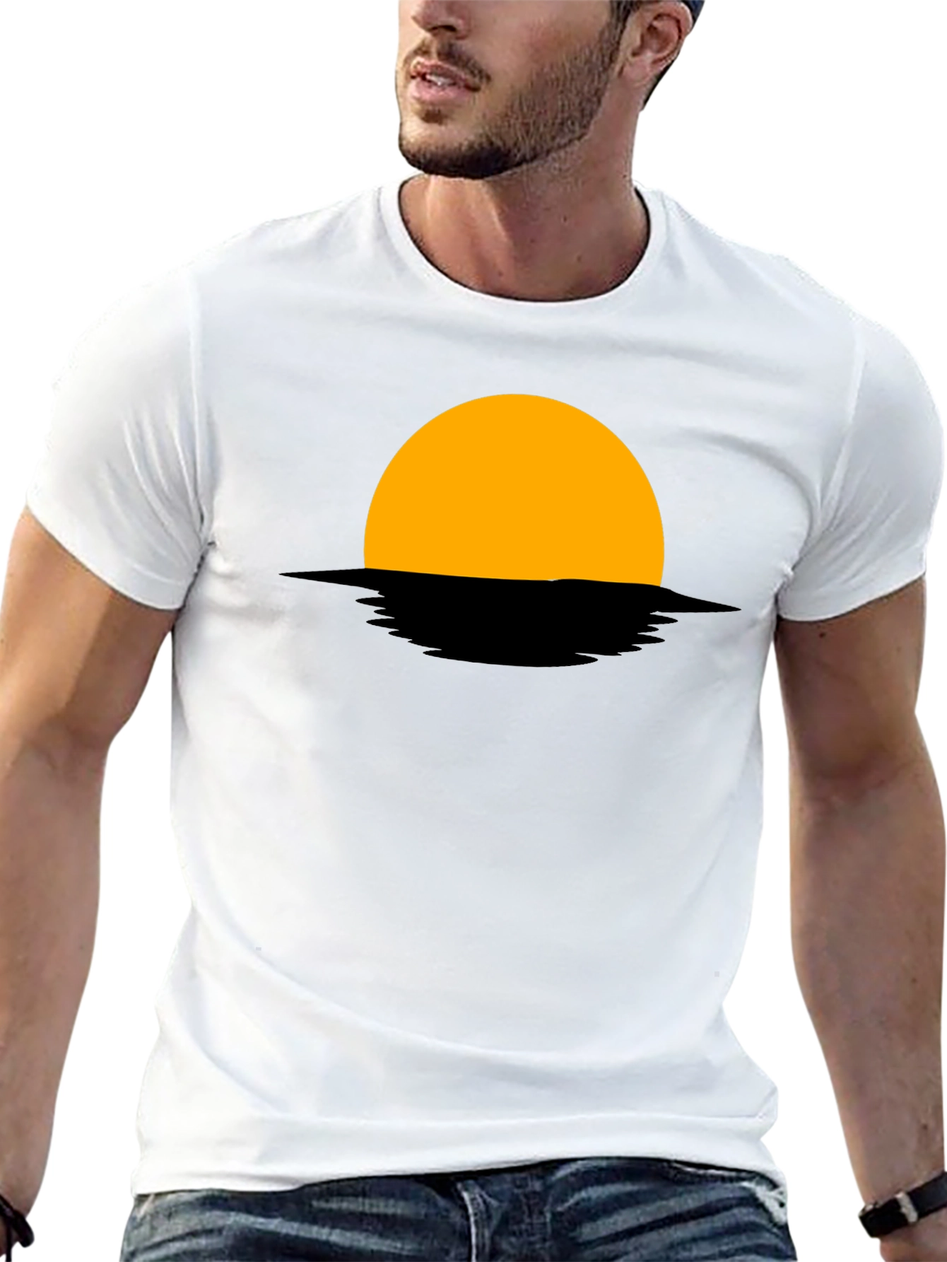 Black Sunset Graphic Tee - Modern Minimalist Design view 13