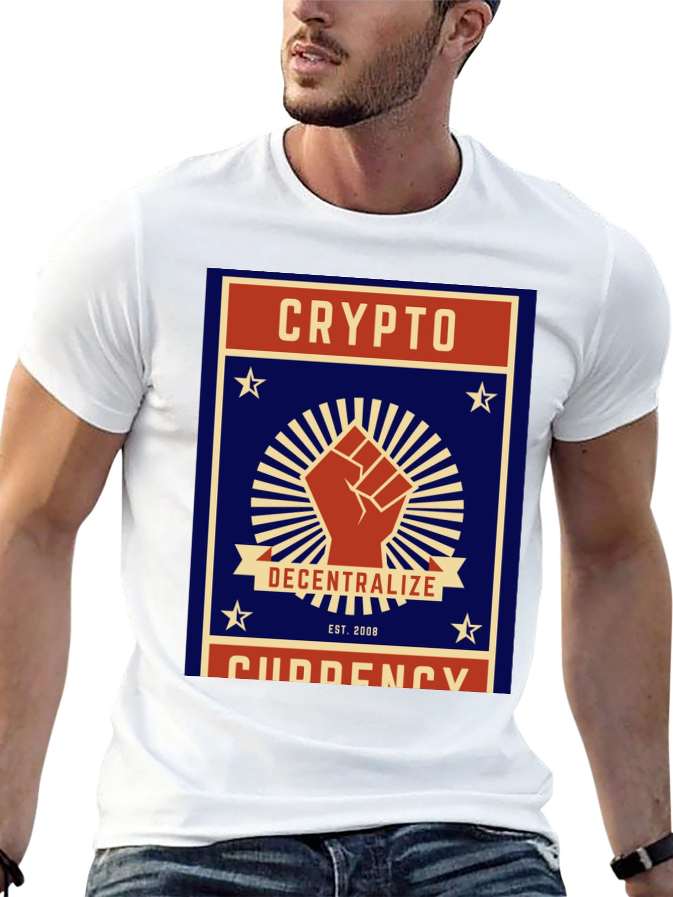 Black Crypto Decentralize T-Shirt - Black Cotton Graphic Tee view 13