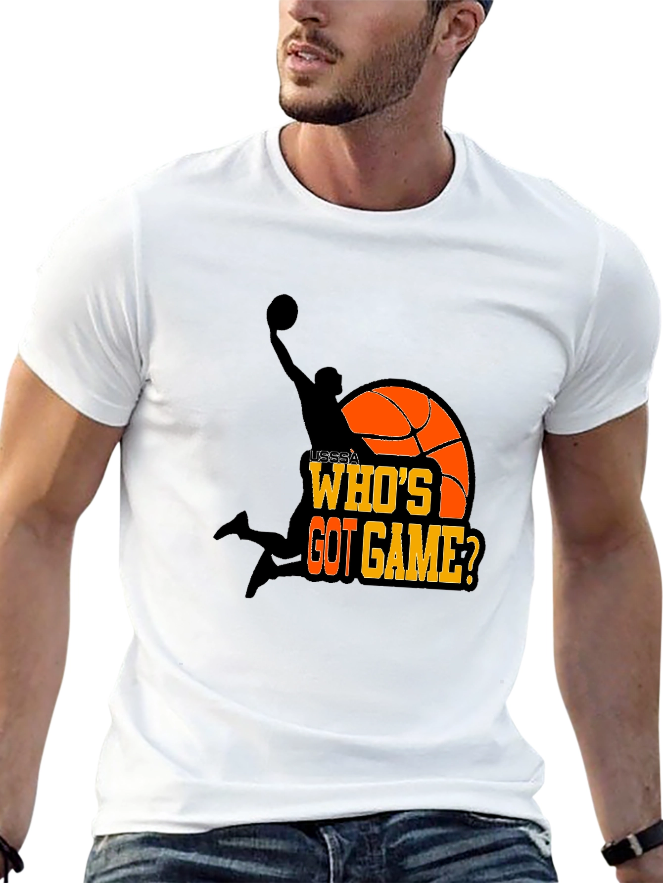 Black Who's Got Game? Basketball T-Shirt view 13