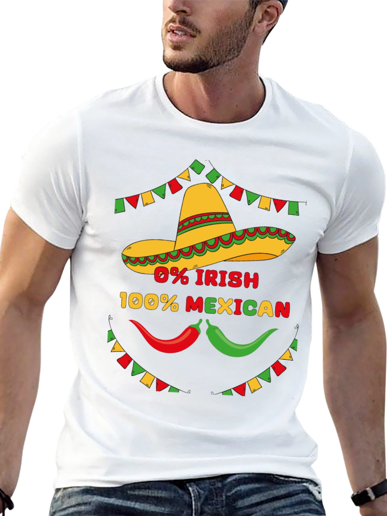 Funny 0% Irish 100% Mexican Graphic Tee - 13