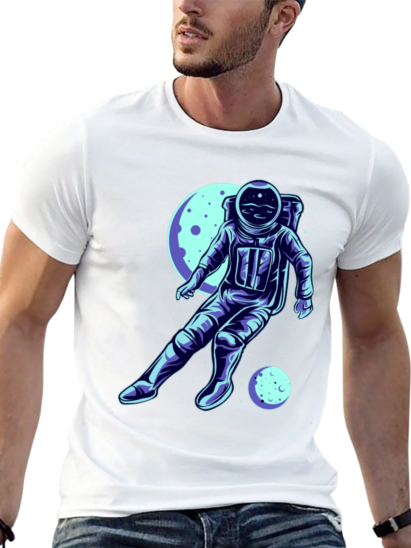 Black Astronaut Graphic Tee - Space Adventure Shirt view 13