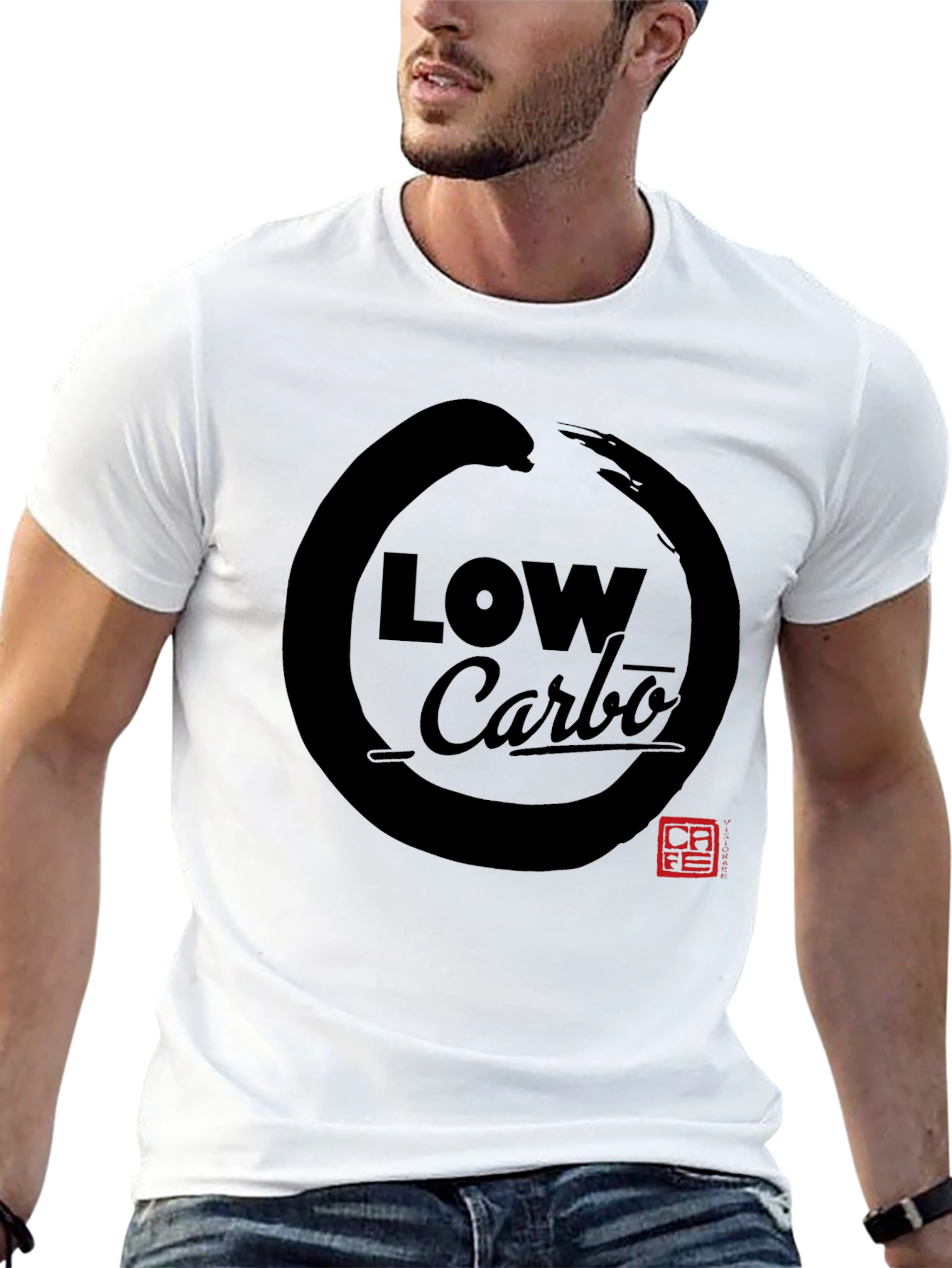 Black Low Carbo Graphic Tee - Zen Circle Design view 13