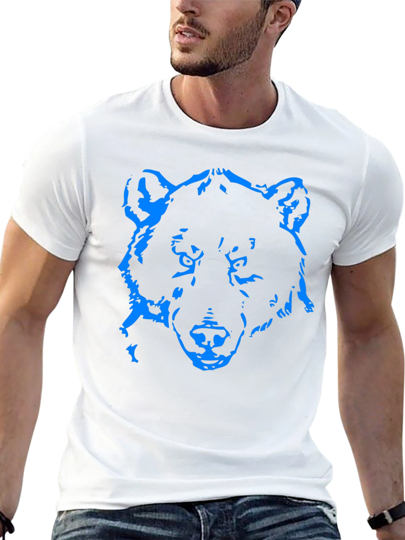 Black Bold Bear Graphic Tee - Men's Black Crew Neck Shirt view 13