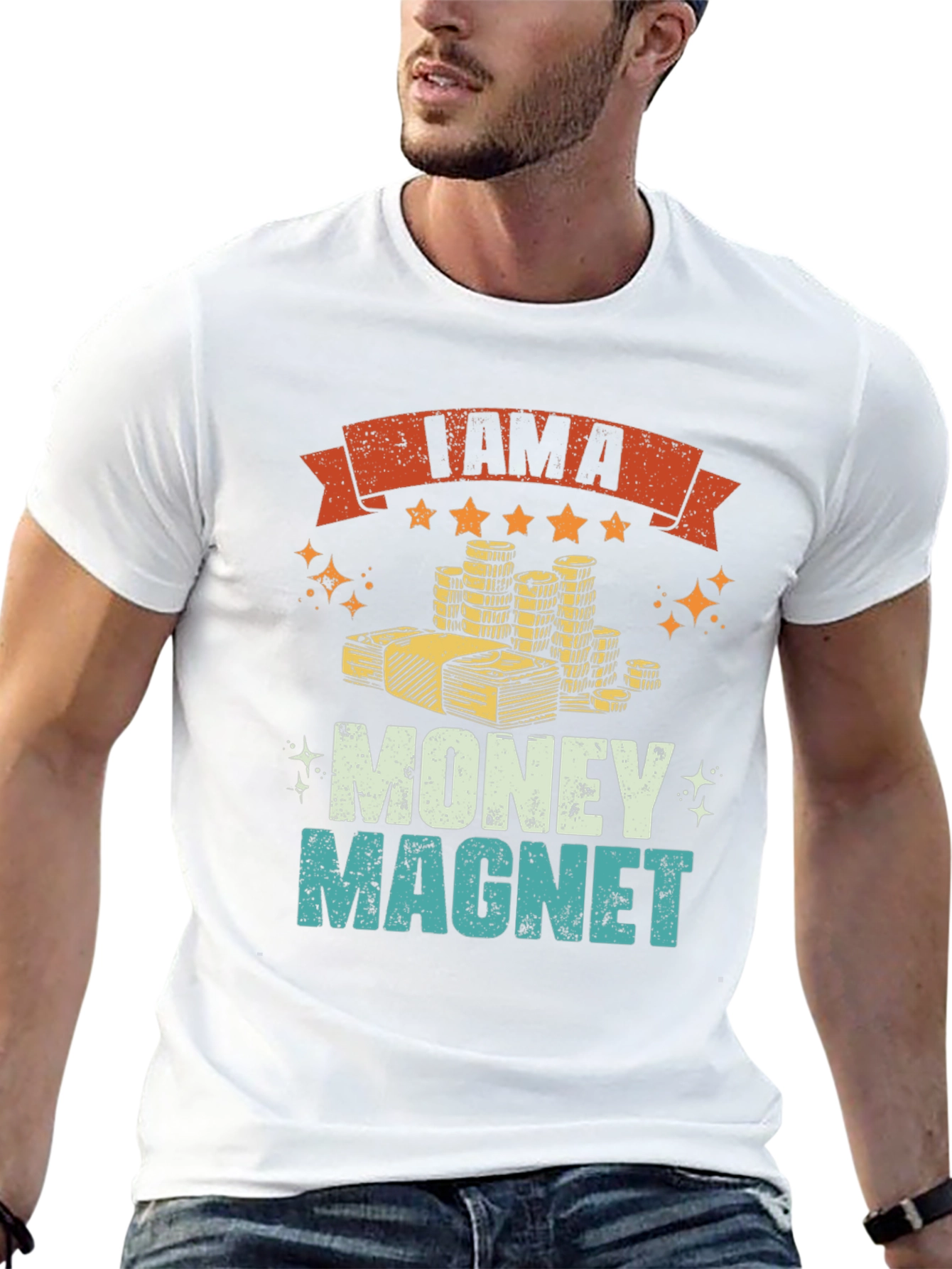 Black I am a Money Magnet Graphic Tee view 13