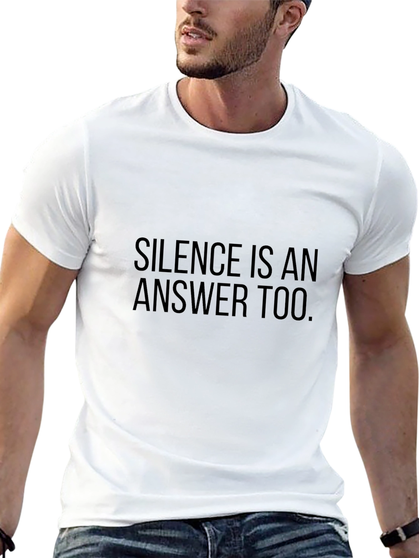 Black Silence is an Answer Tee - Mens Graphic T-Shirt view 13