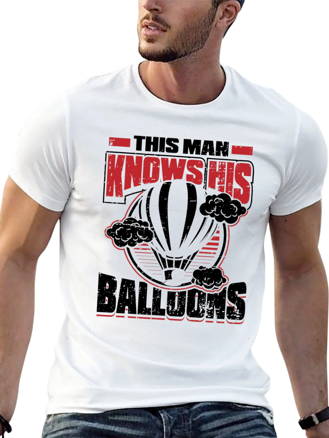 Black This Man Knows His Balloons Graphic T-Shirt view 13