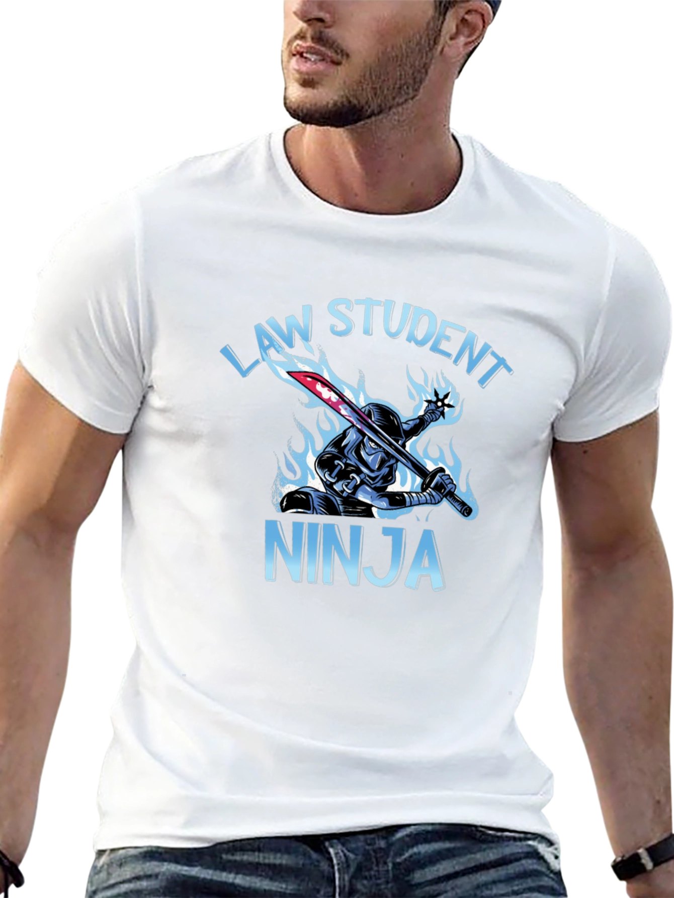 Black Law Student Ninja Graphic T-Shirt view 13
