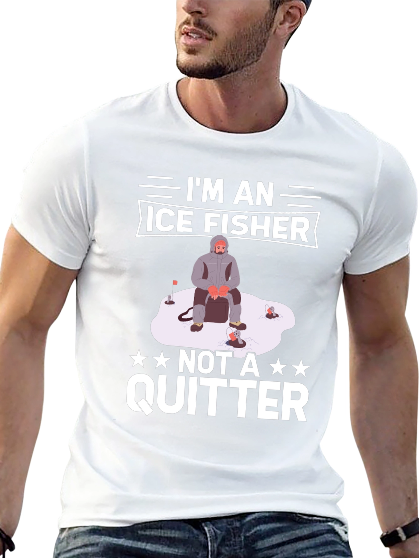 Black Ice Fisher T-Shirt - Not A Quitter! view 13
