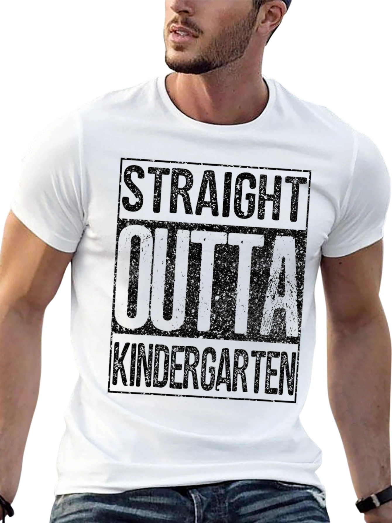 Straight Outta Kindergarten Black T-Shirt - 13