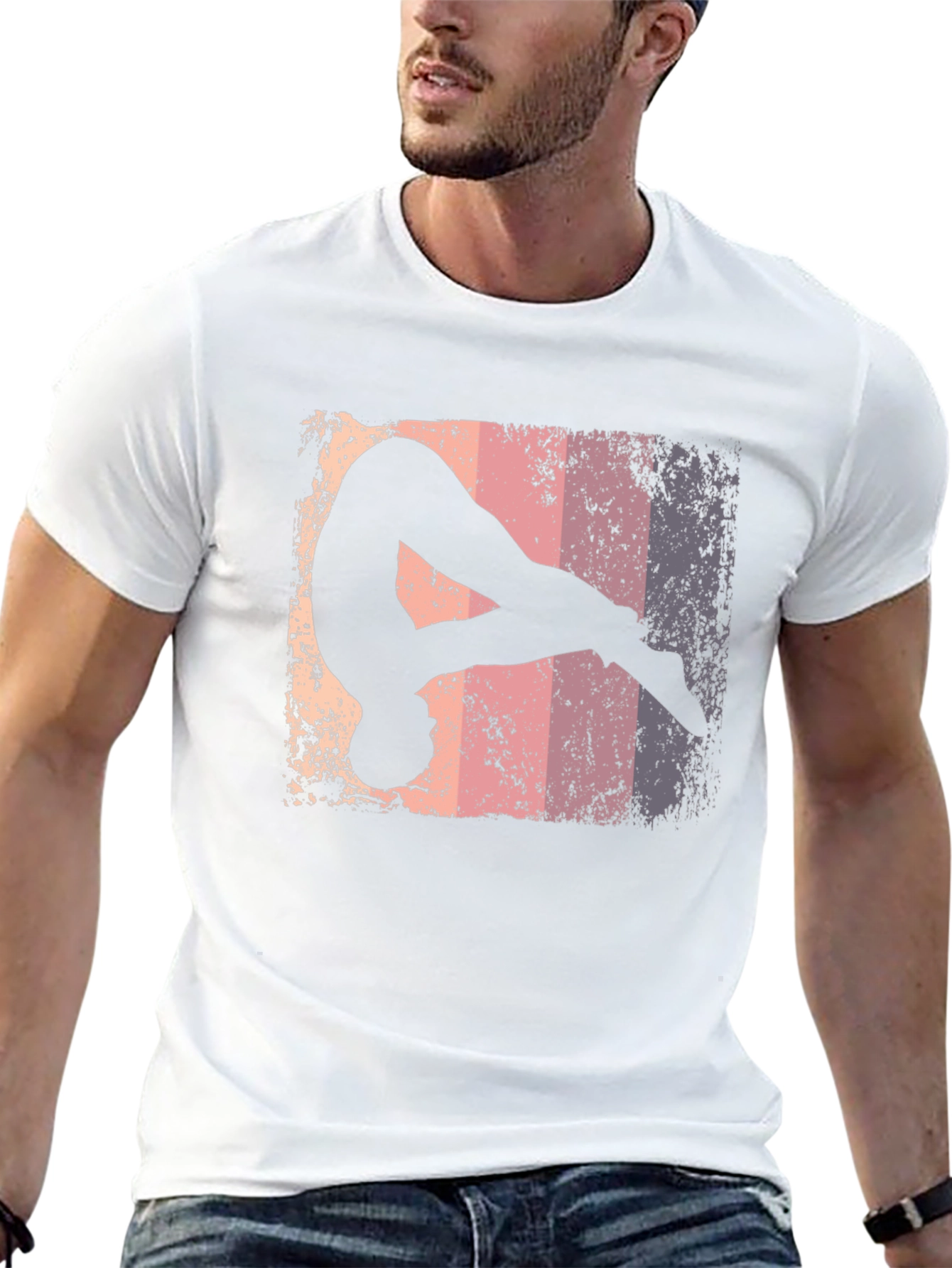 Black Retro Gymnastics Silhouette Graphic Tee view 13