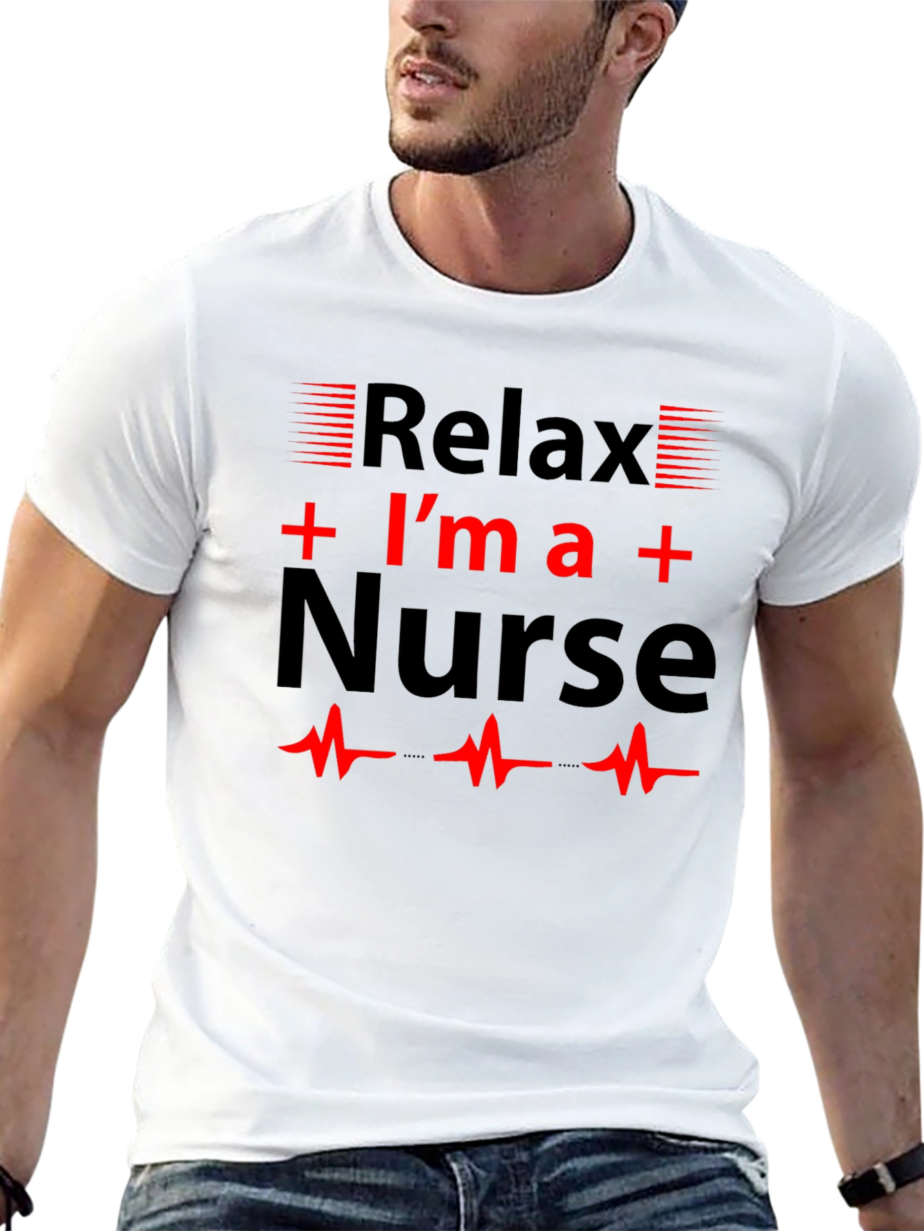 Black Relax I'm a Nurse T-Shirt, Novelty Gift view 13