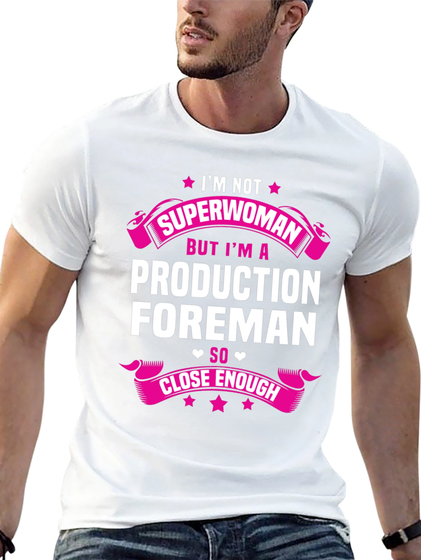 Black Production Foreman Superwoman T-Shirt view 13