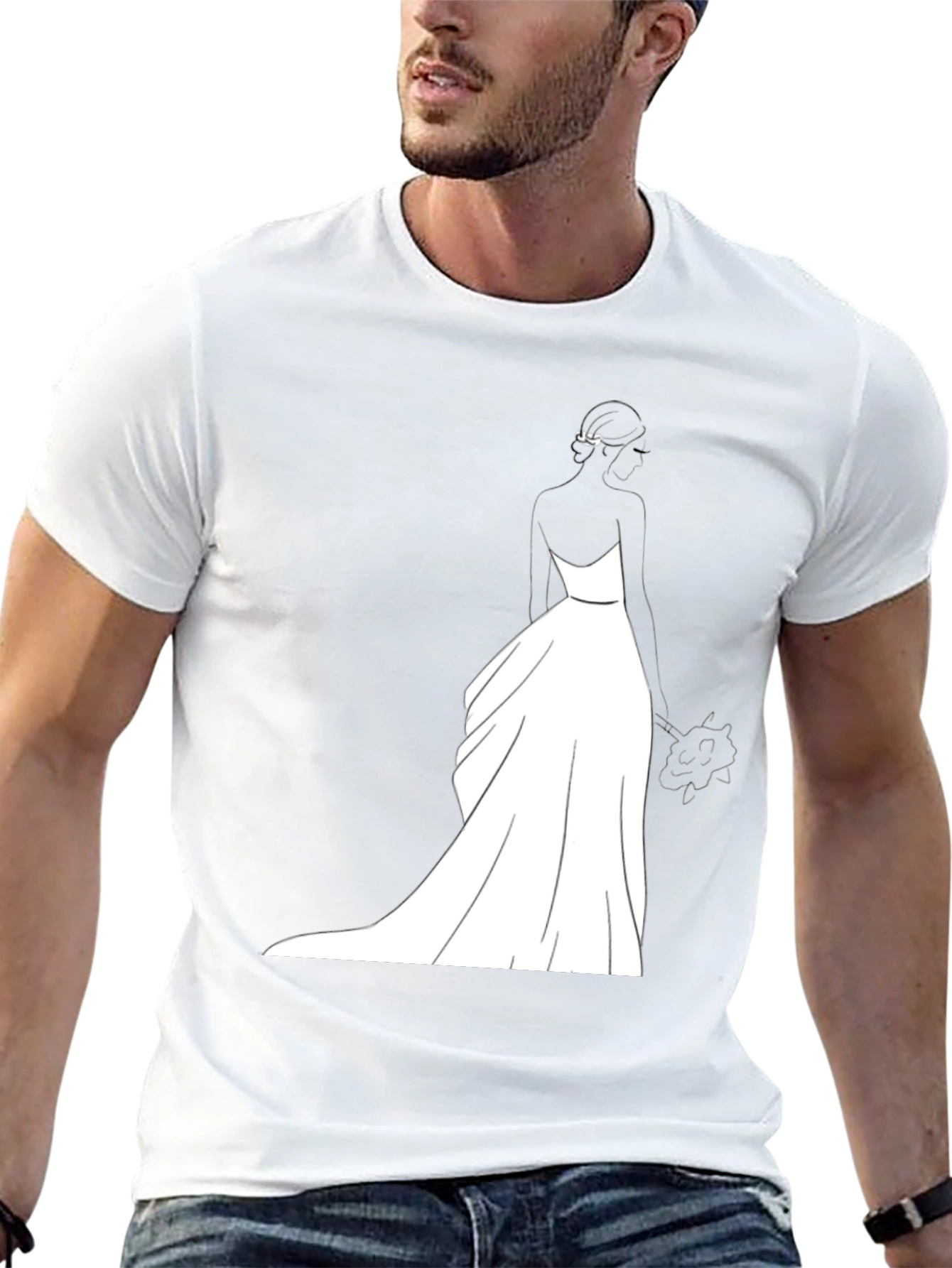 Bride Graphic T-Shirt - Black Wedding Design - 13