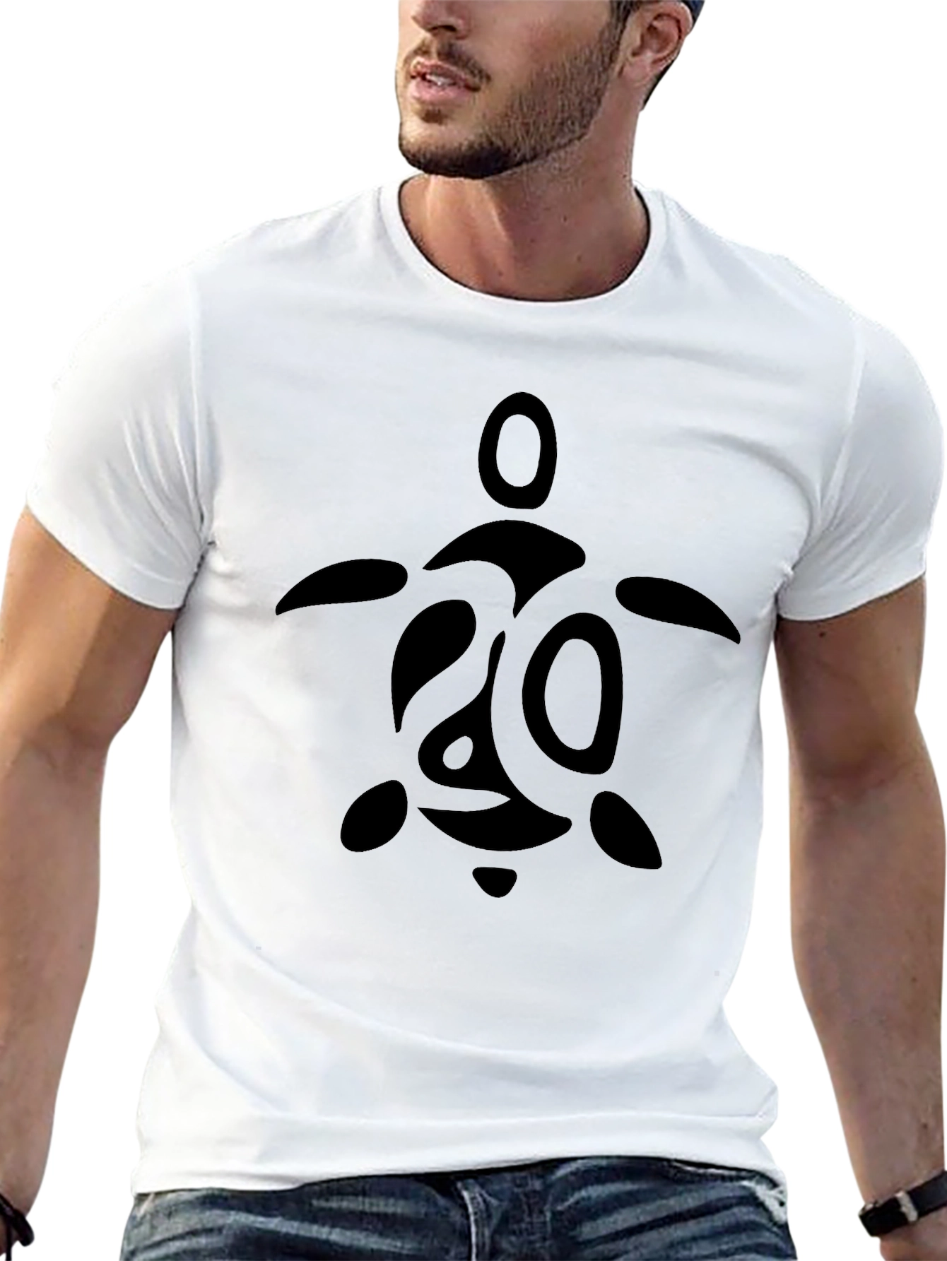 Black Turtle Graphic Men's Black T-Shirt view 13