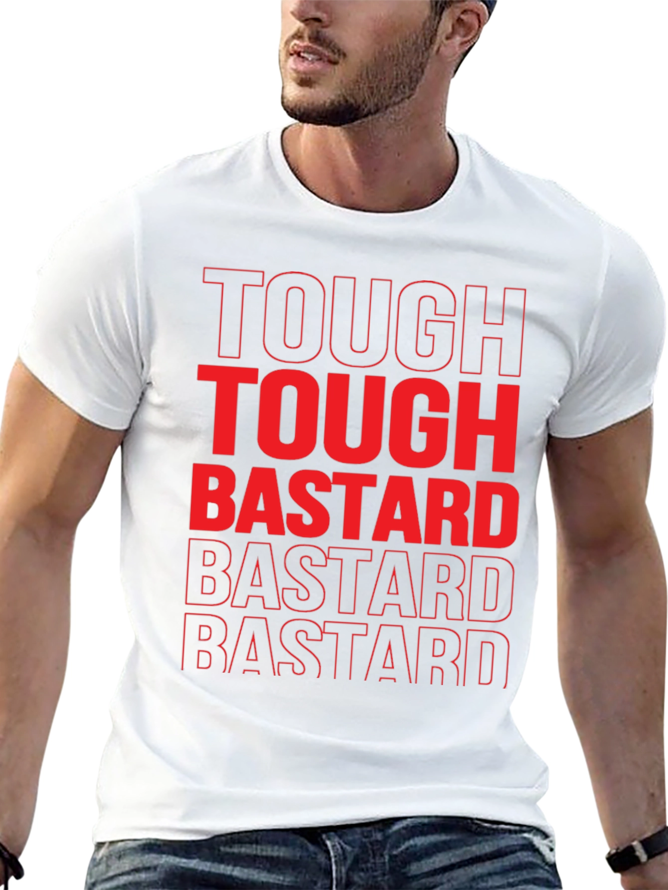 Black Tough Bastard Graphic Tee view 13