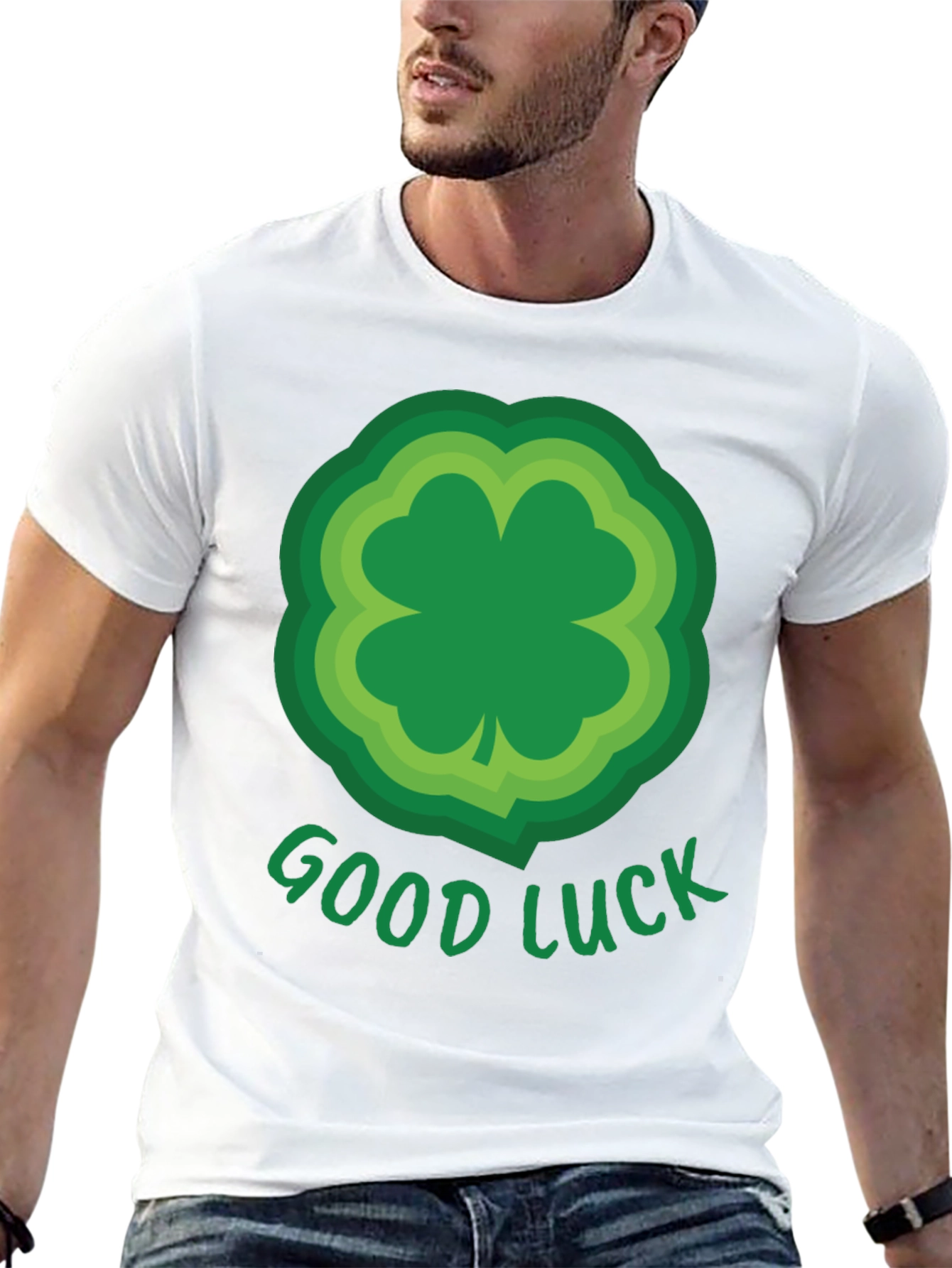 Black Good Luck Shamrock T-Shirt - St. Patrick's Day Tee view 13