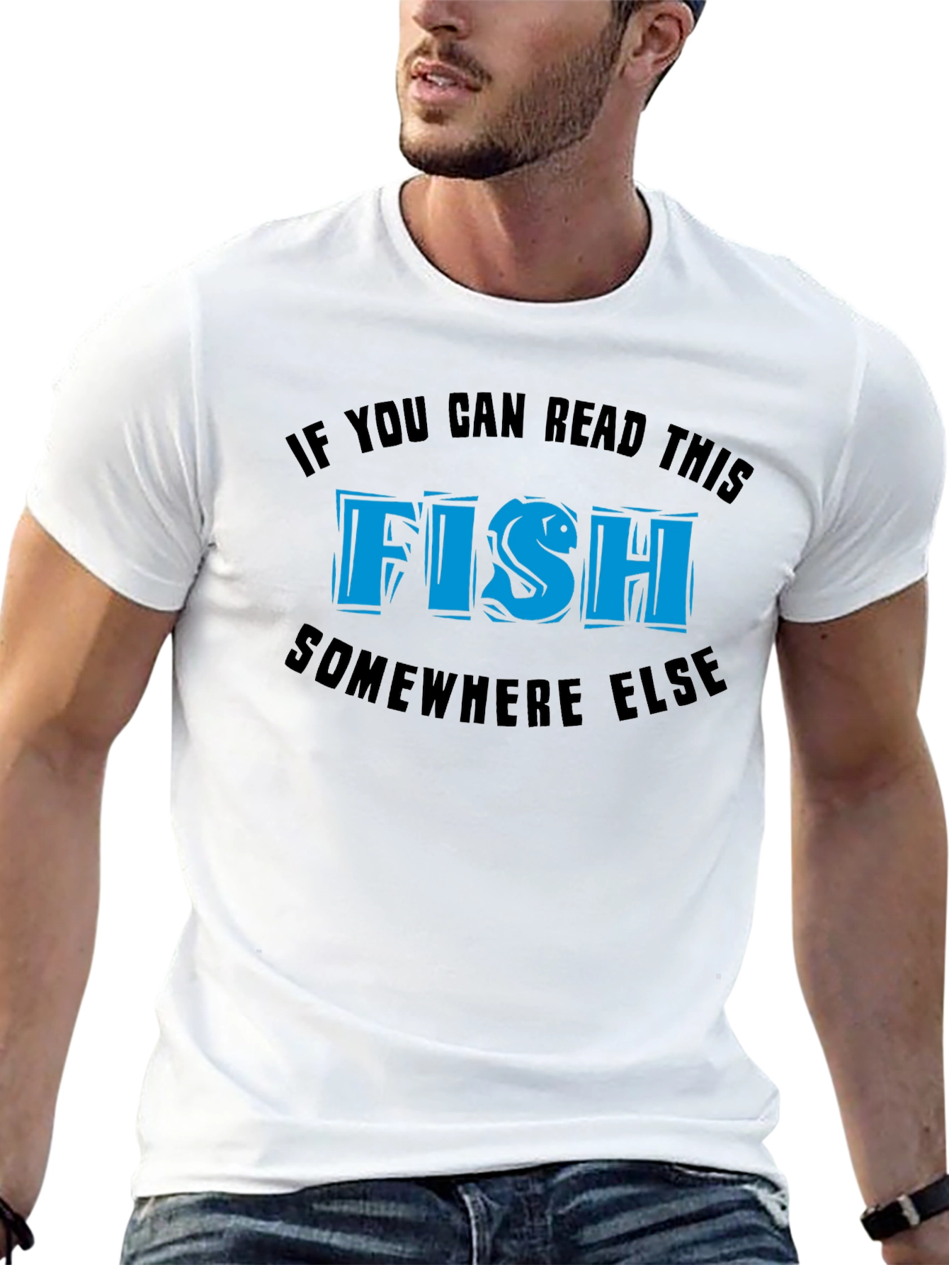 Black Funny Fish T-Shirt - If You Can Read This... view 13