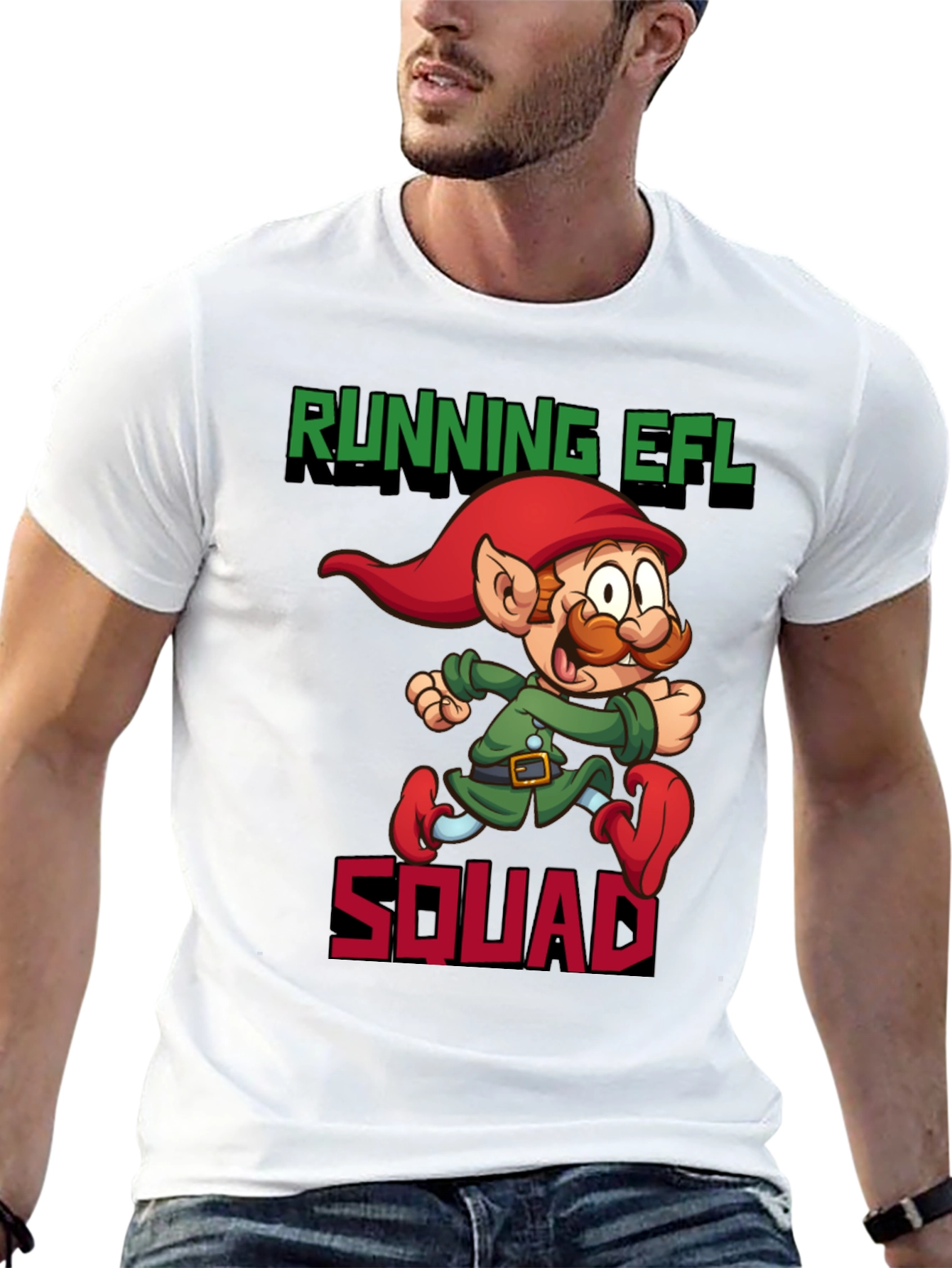 Black Running EFL Squad Graphic Tee - Black Cotton T-Shirt view 13