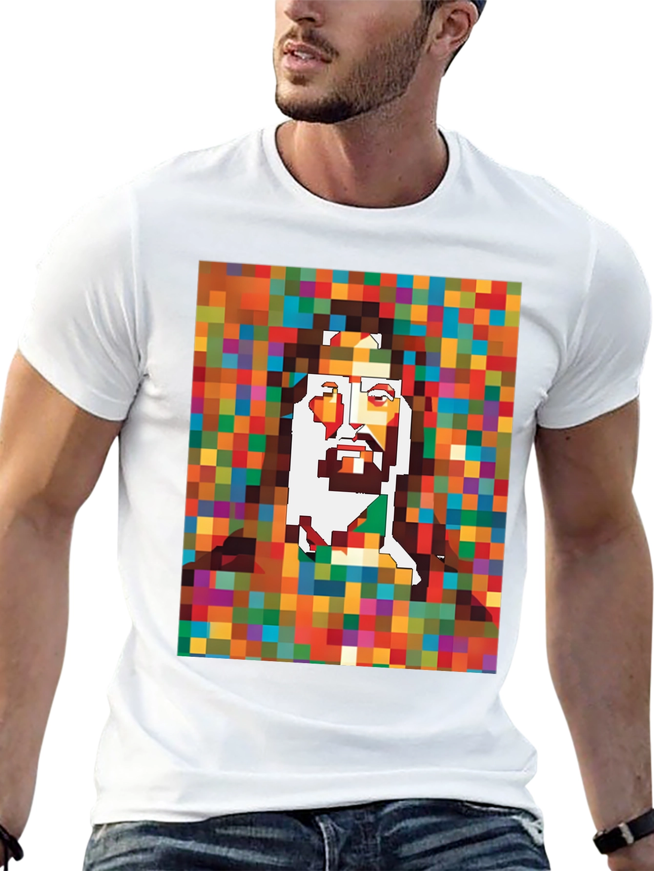 Black Pixel Jesus Graphic Tee - Black view 13