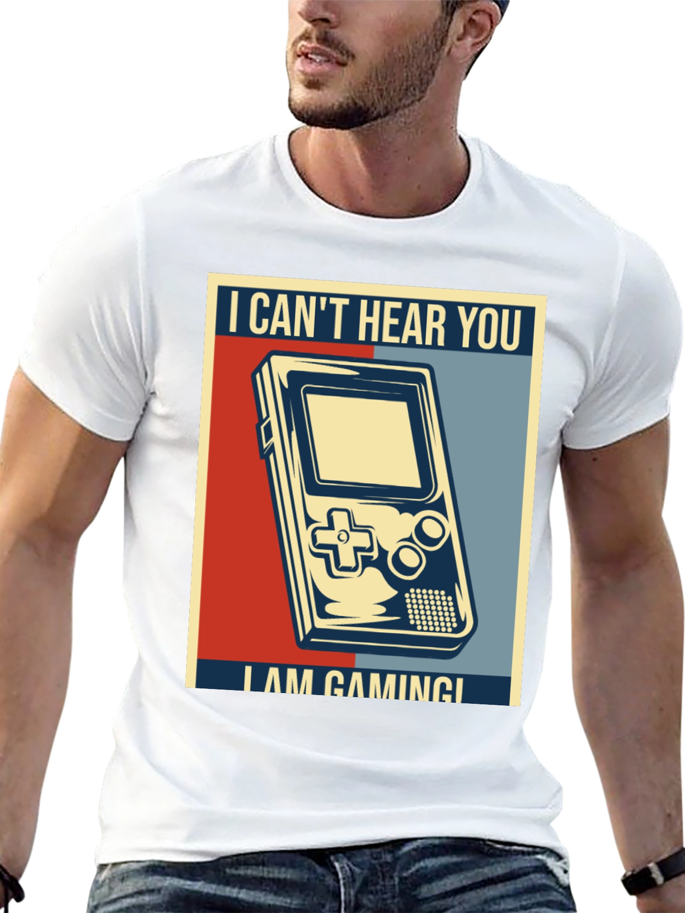Black I Can't Hear You I'm Gaming T-Shirt view 13