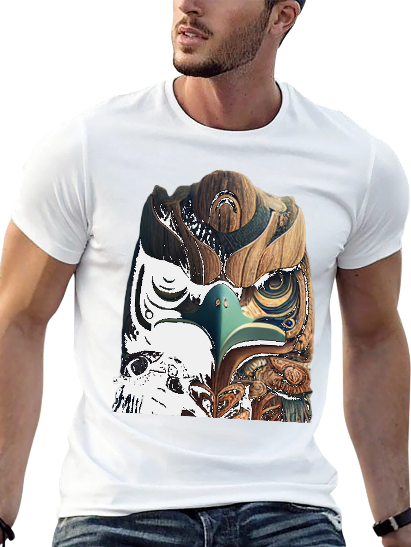 Black Wood Owl Graphic Tee - Unique Nature Style view 13