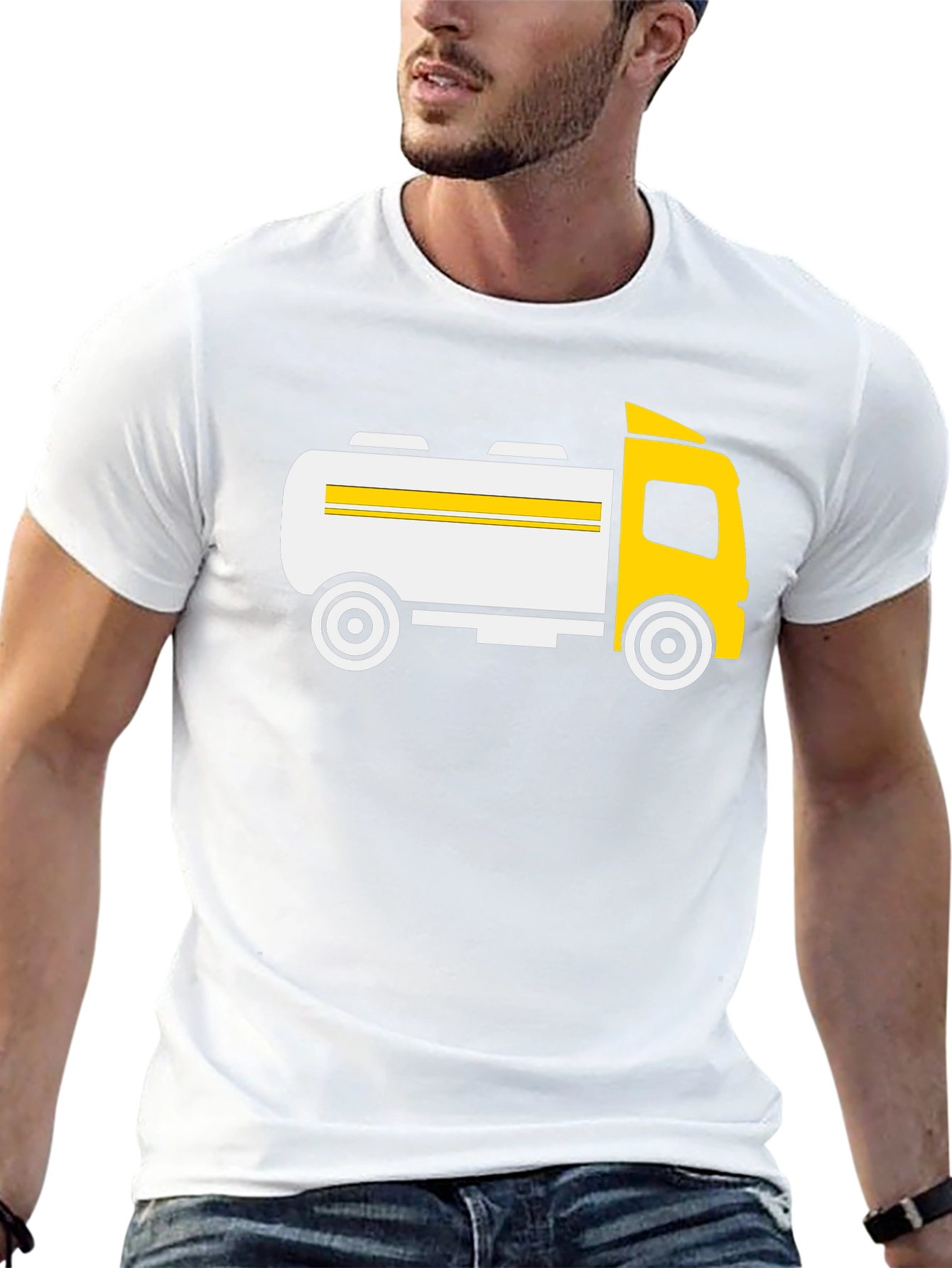 Black Fuel Tanker Truck Graphic T-Shirt - Black view 13