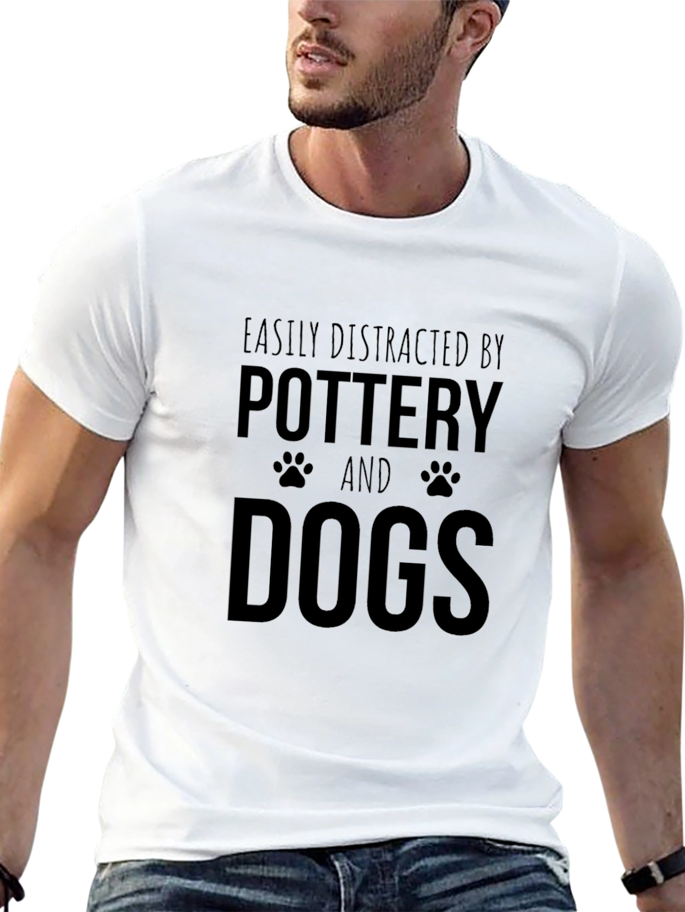 Black Pottery and Dogs Graphic Tee - Black Crew Neck T-Shirt view 13