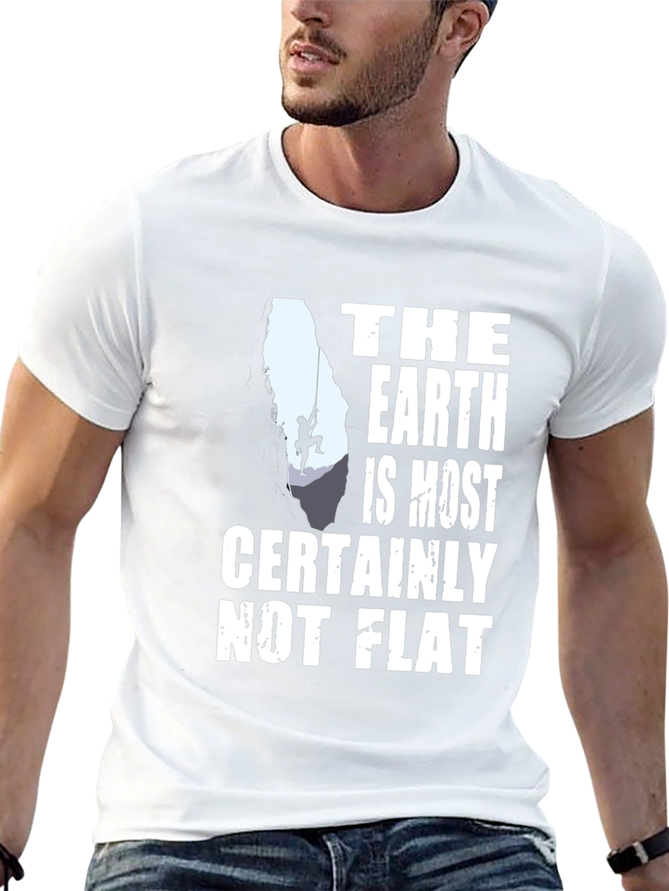 Black The Earth is Most Certainly Not Flat T-Shirt view 13