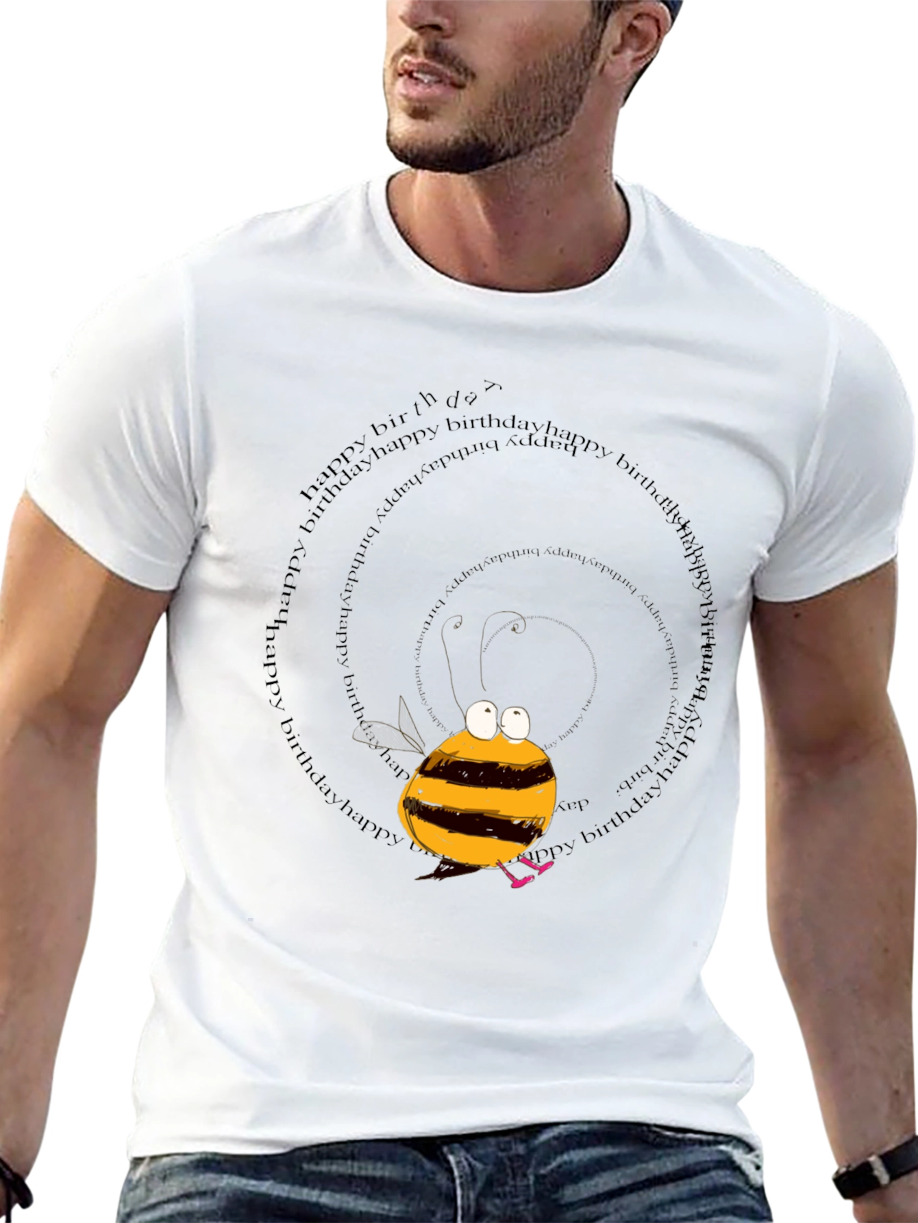 Black Birthday Bee Graphic T-Shirt view 13