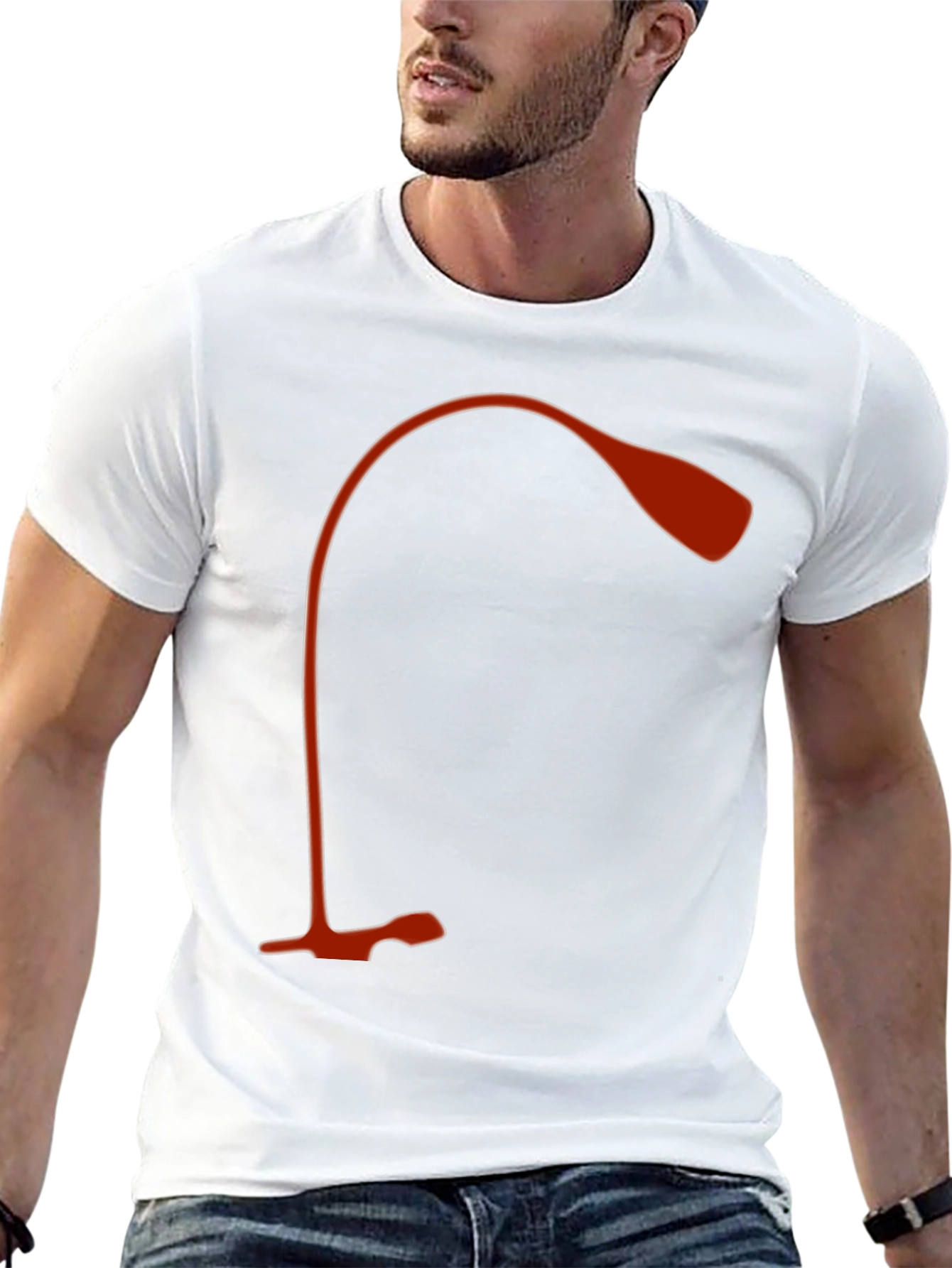 Black Modern Desk Lamp Graphic Tee - Black Cotton Shirt view 13