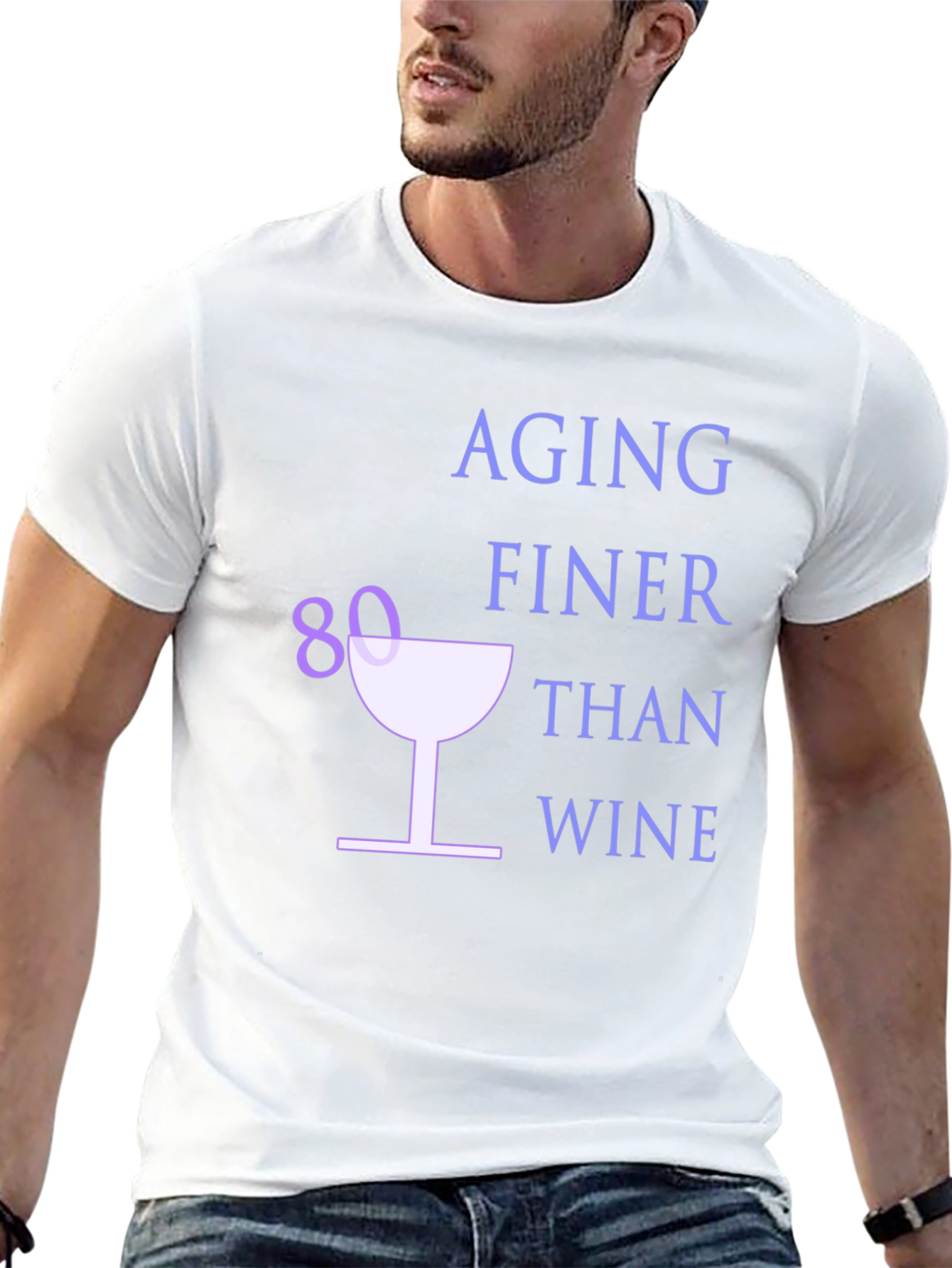 Black Aging Finer Than Wine 80th Birthday T-Shirt view 13