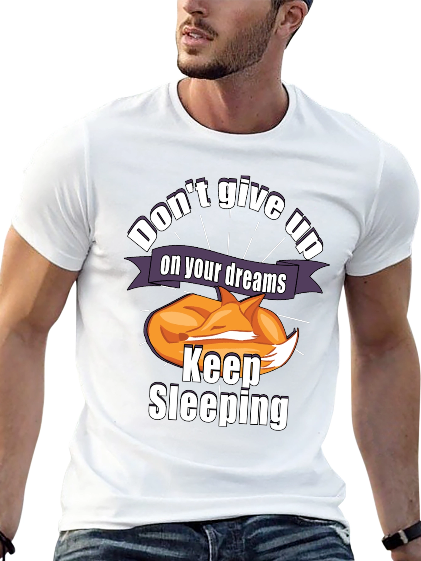 Black Don't Give Up On Your Dreams Keep Sleeping T-Shirt view 13