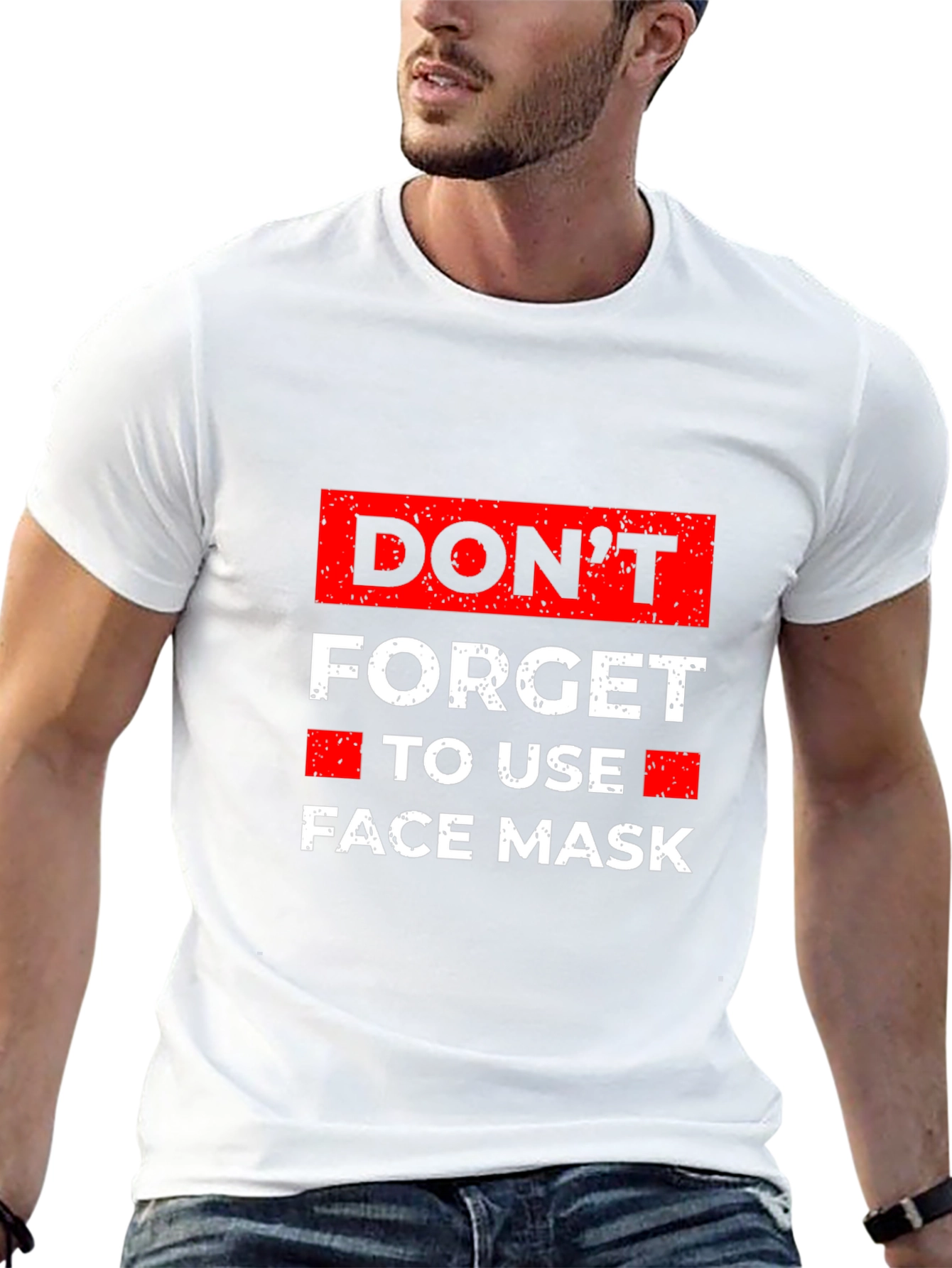 Black Don't Forget Face Mask Graphic Tee - Black view 13