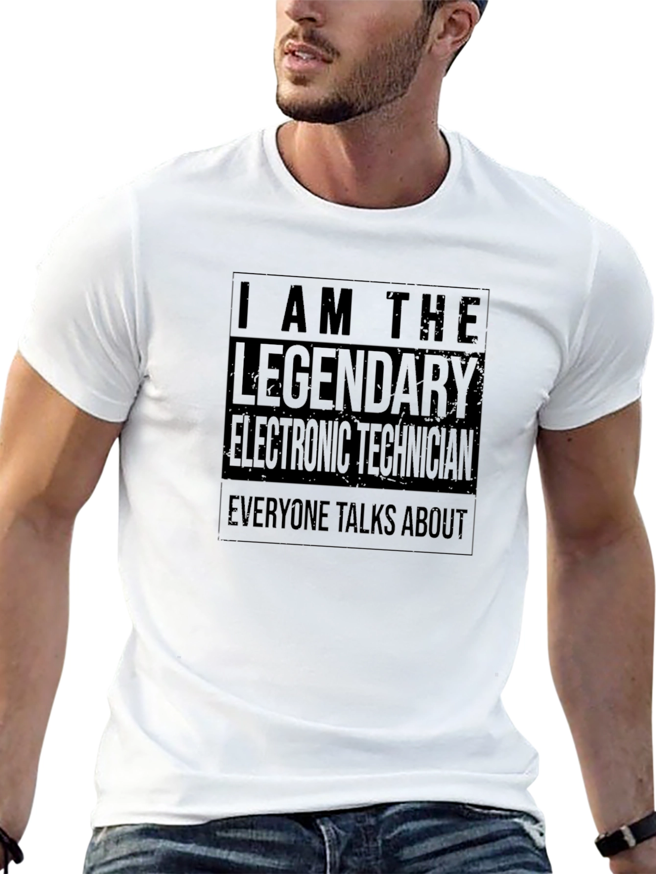 Black Legendary Electronic Technician Graphic T-Shirt view 13
