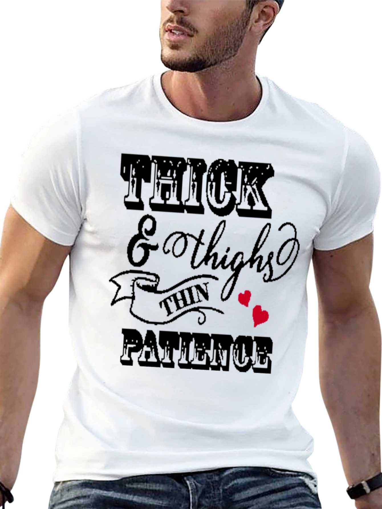 Black Thick Thighs & Patience Graphic T-Shirt view 13