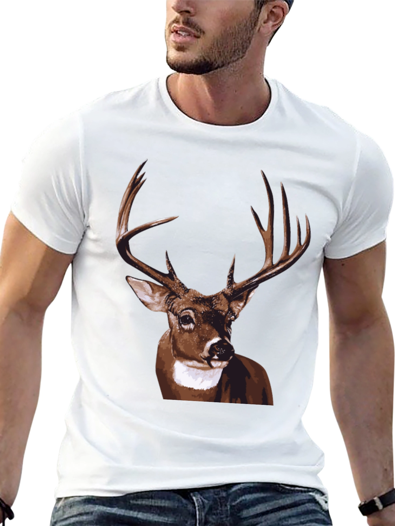 Black Deer Graphic Tee - Men's Black T-Shirt view 13