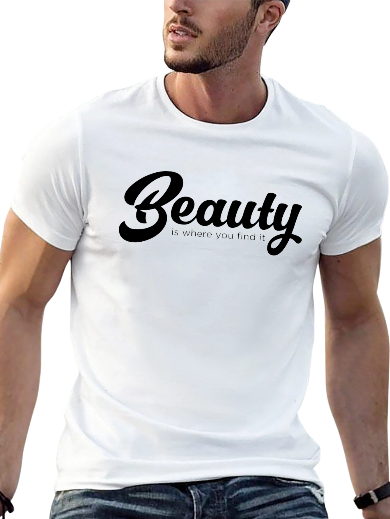 Black Beauty Quote Graphic Print Black T-Shirt view 13