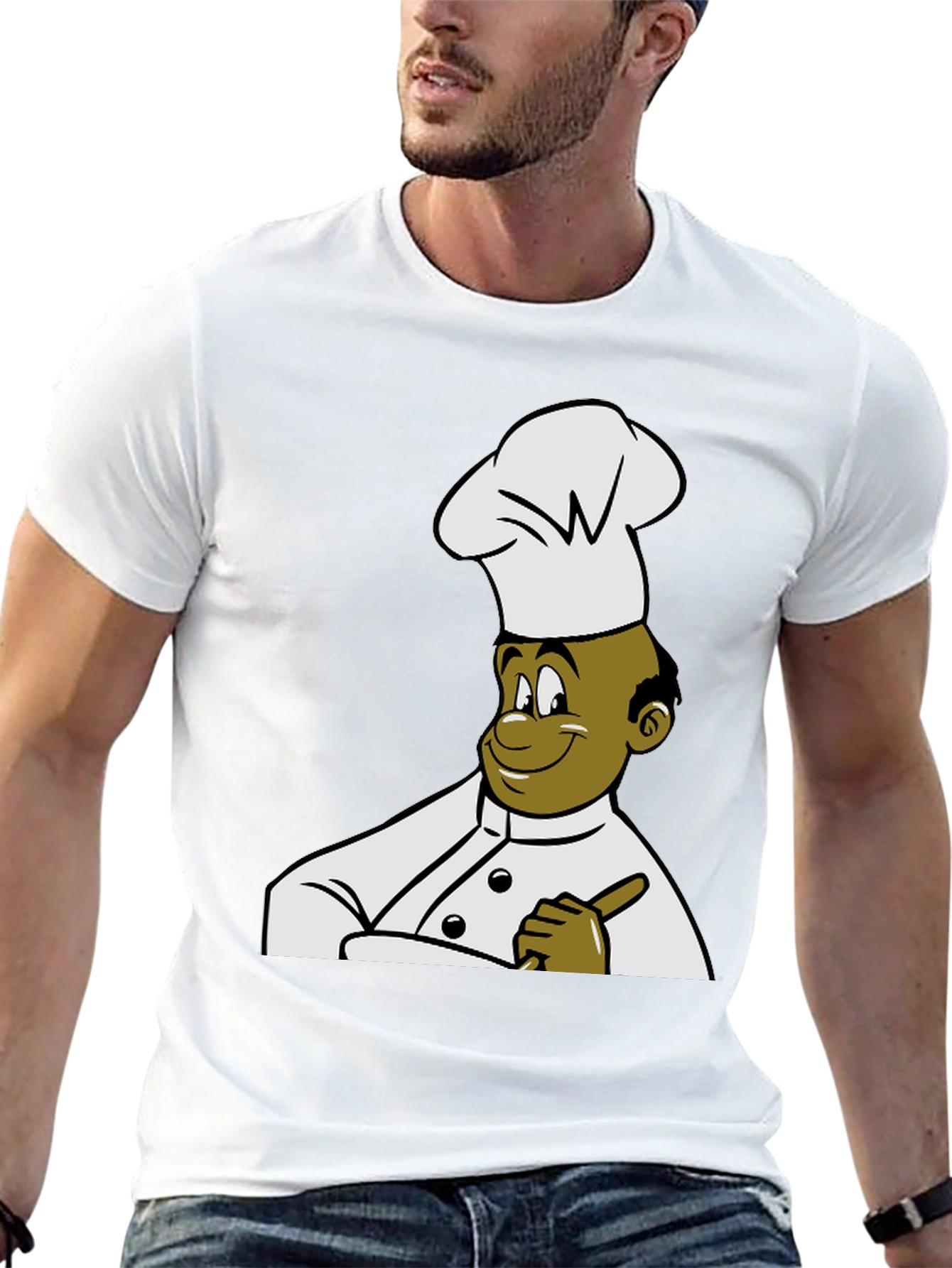 Black Chef Cartoon Graphic Tee - Black T-Shirt view 13