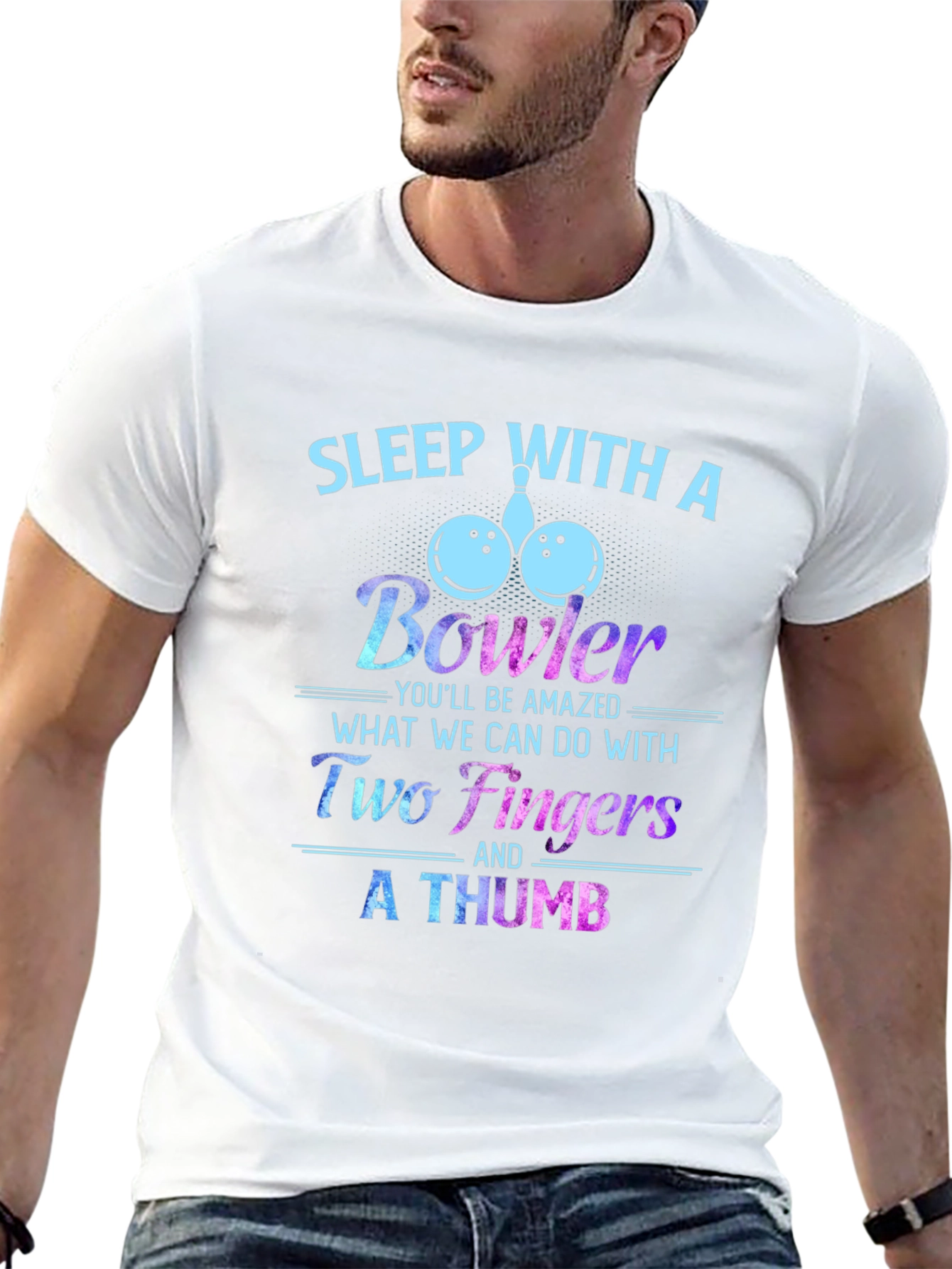 Black Sleep With A Bowler Funny T-Shirt view 13