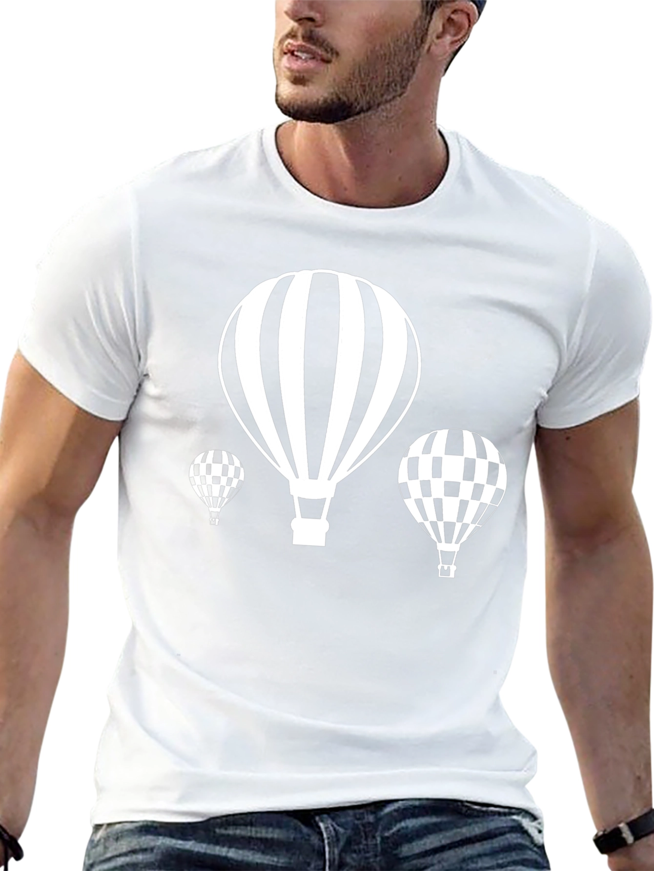 Black Hot Air Balloon T-Shirt - Stylish Graphic Tee view 13