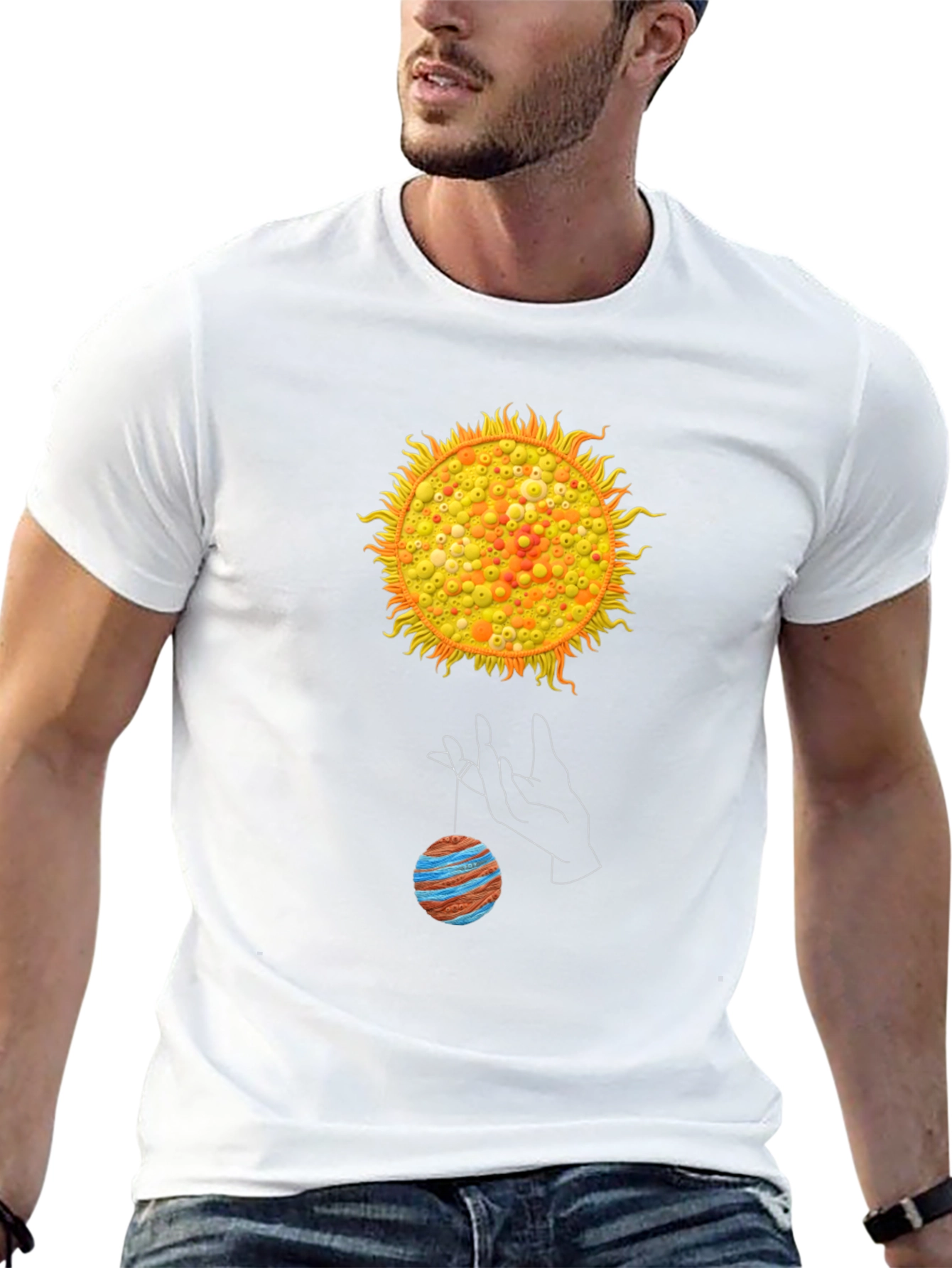 Black Solar System Graphic T-Shirt view 13