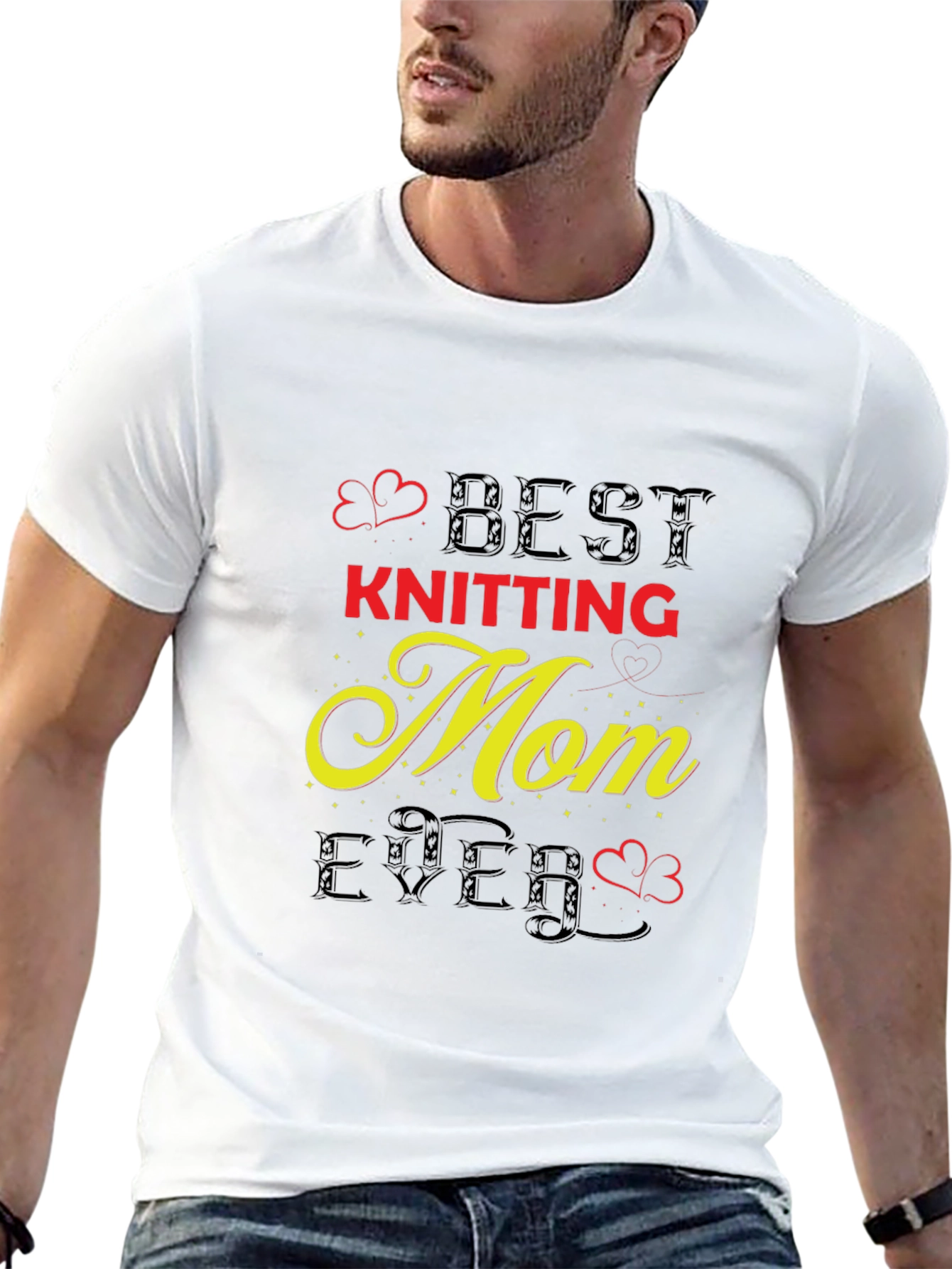 Black Best Knitting Mom Ever T-Shirt view 13