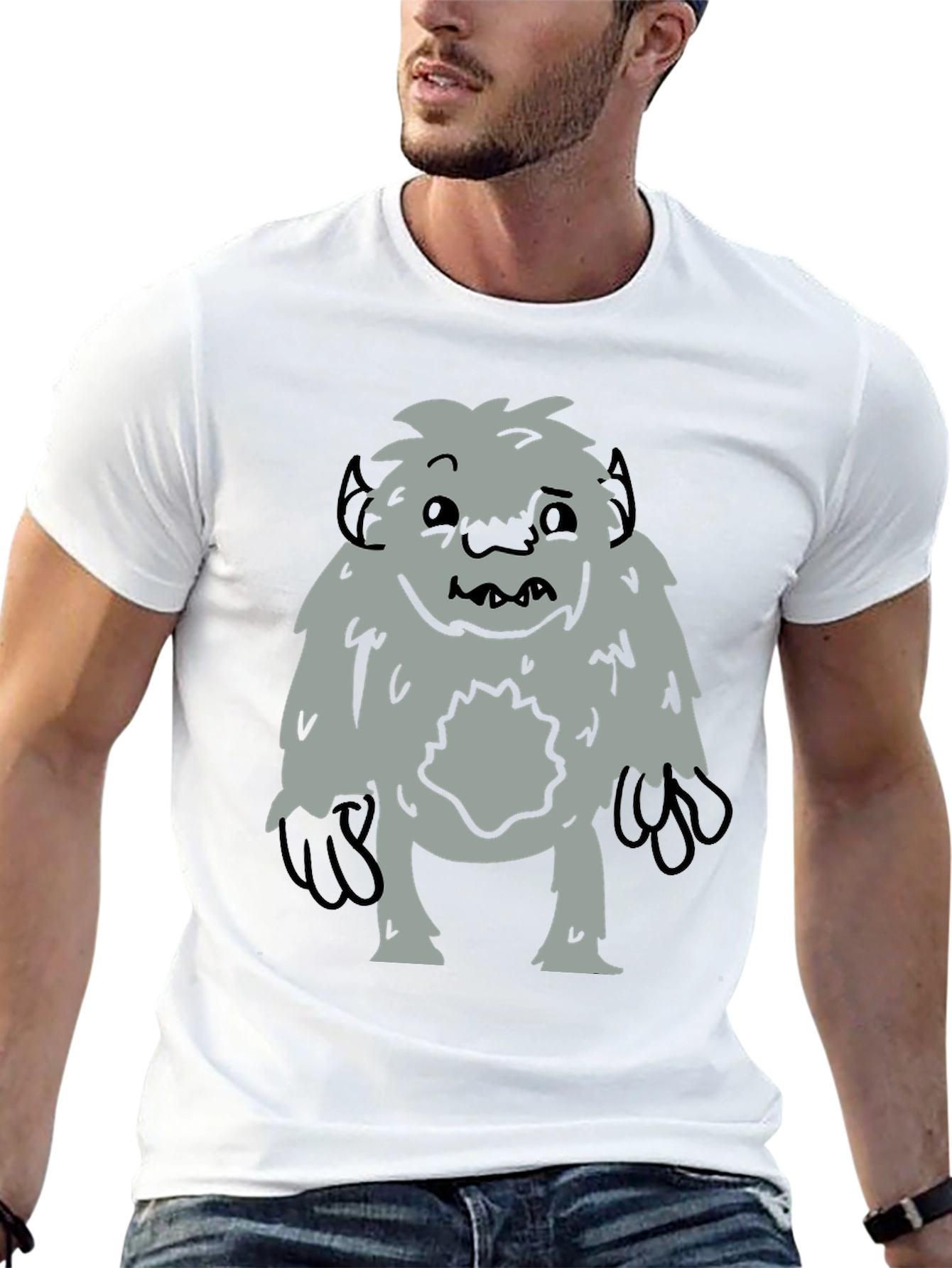 Fun Bigfoot Graphic Tee - Black Cotton Blend - 13