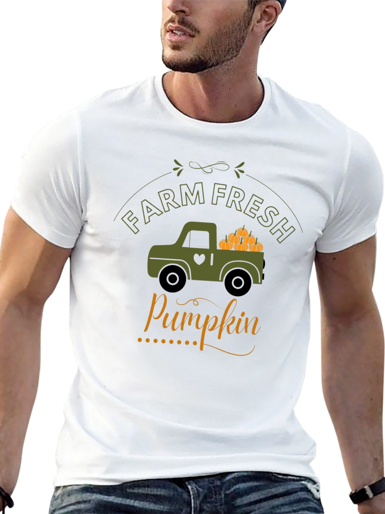 Black Farm Fresh Pumpkin Truck T-Shirt - Fall Harvest Tee view 13