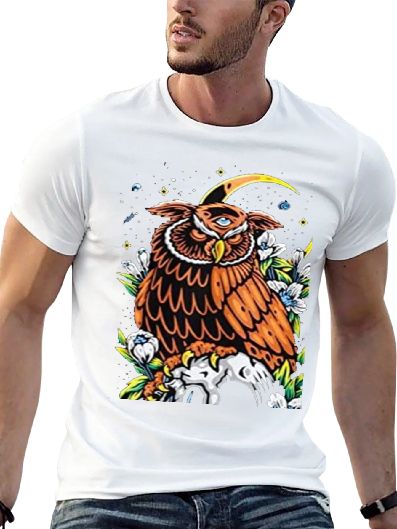 Black Mystic Owl Graphic Tee - Third Eye Design view 13