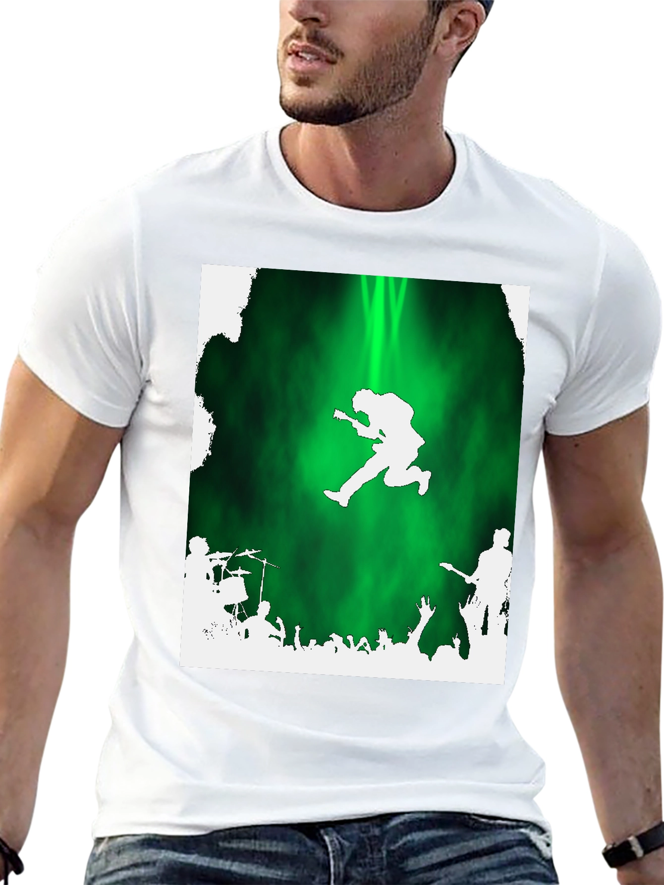 Rock Band Concert Graphic Tee - Black Cotton T-Shirt - 13