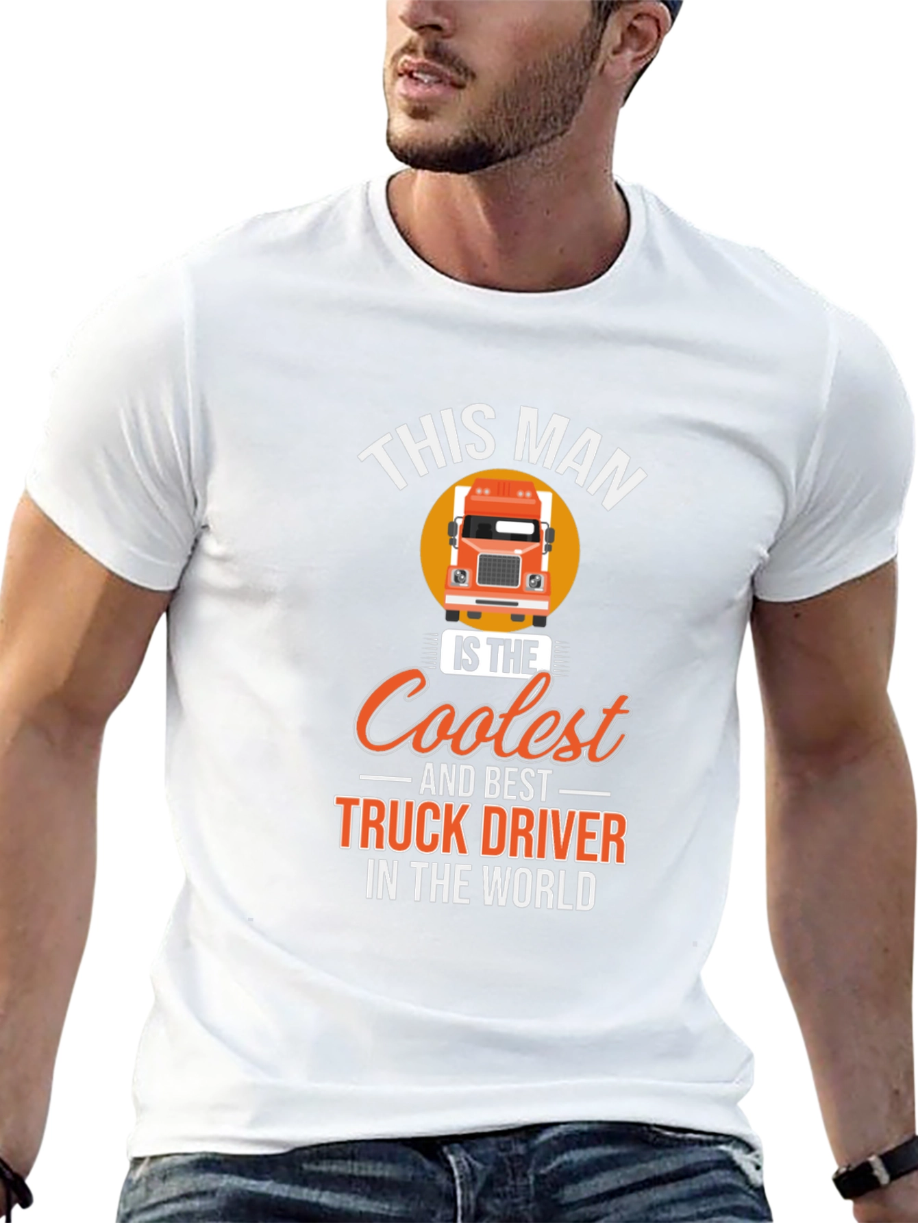 Black Coolest Truck Driver T-Shirt - Black Cotton Tee view 13