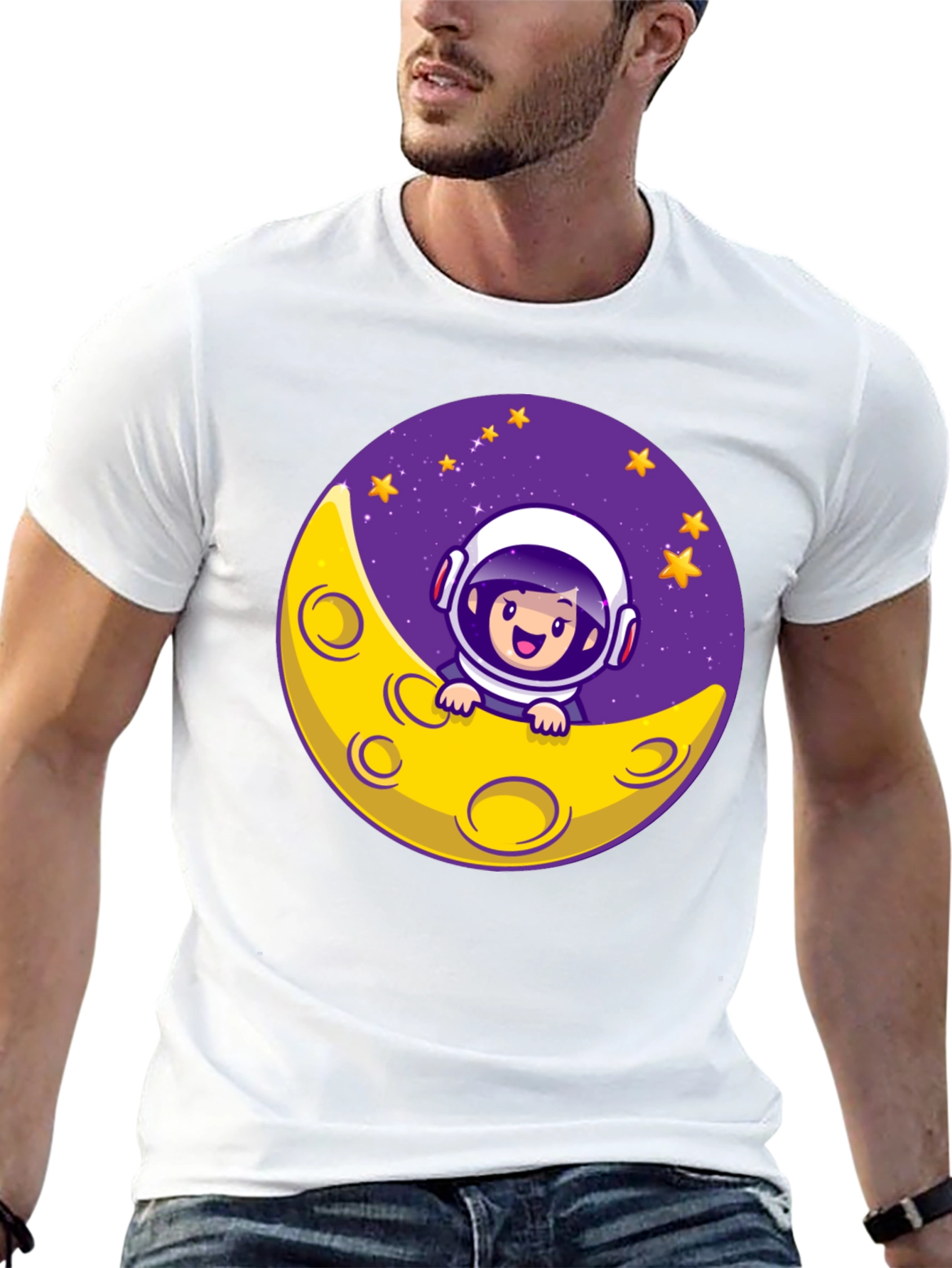 Black Astronaut Moon T-Shirt view 13