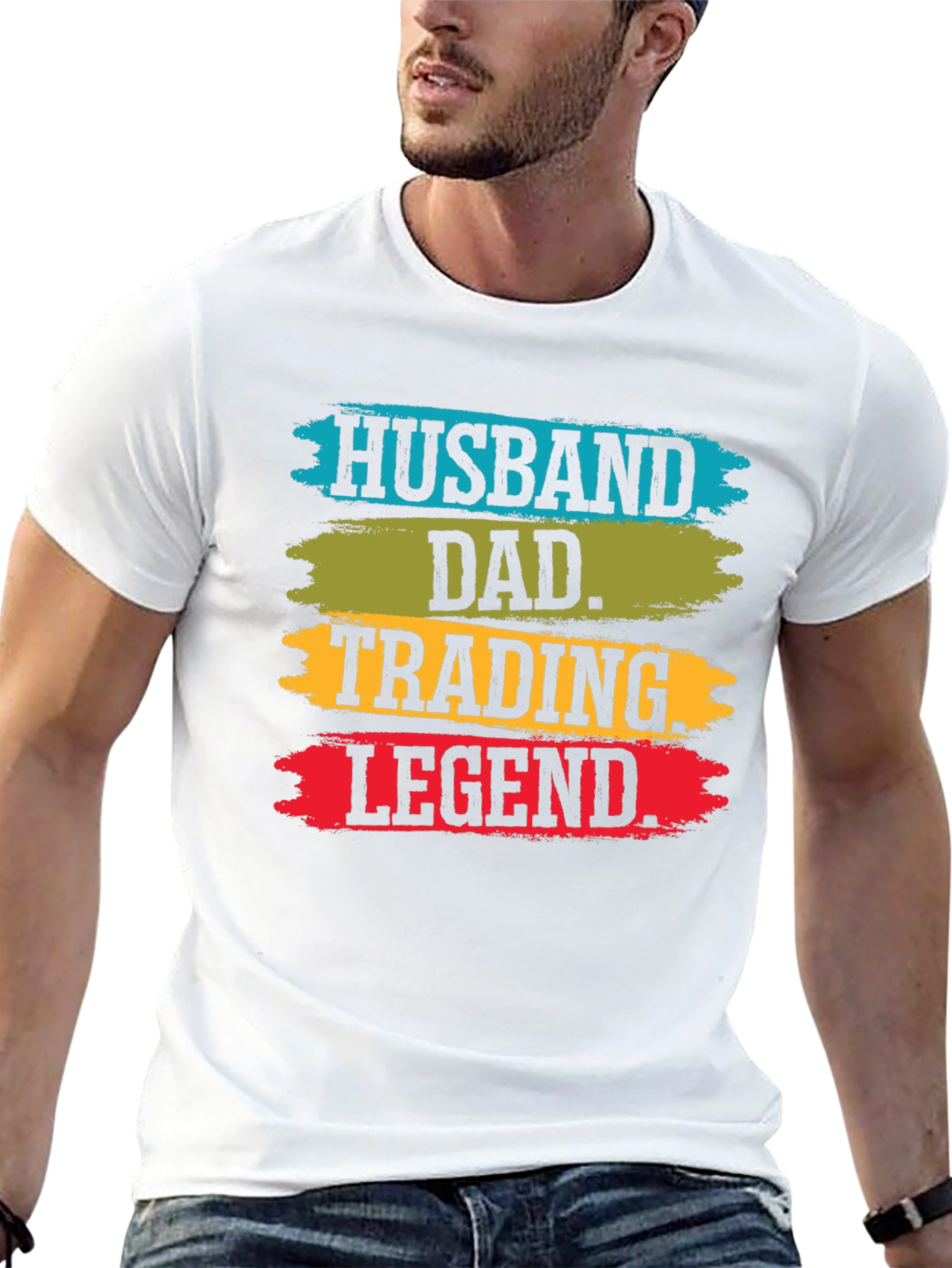 Black Husband Dad Trading Legend T-Shirt view 13