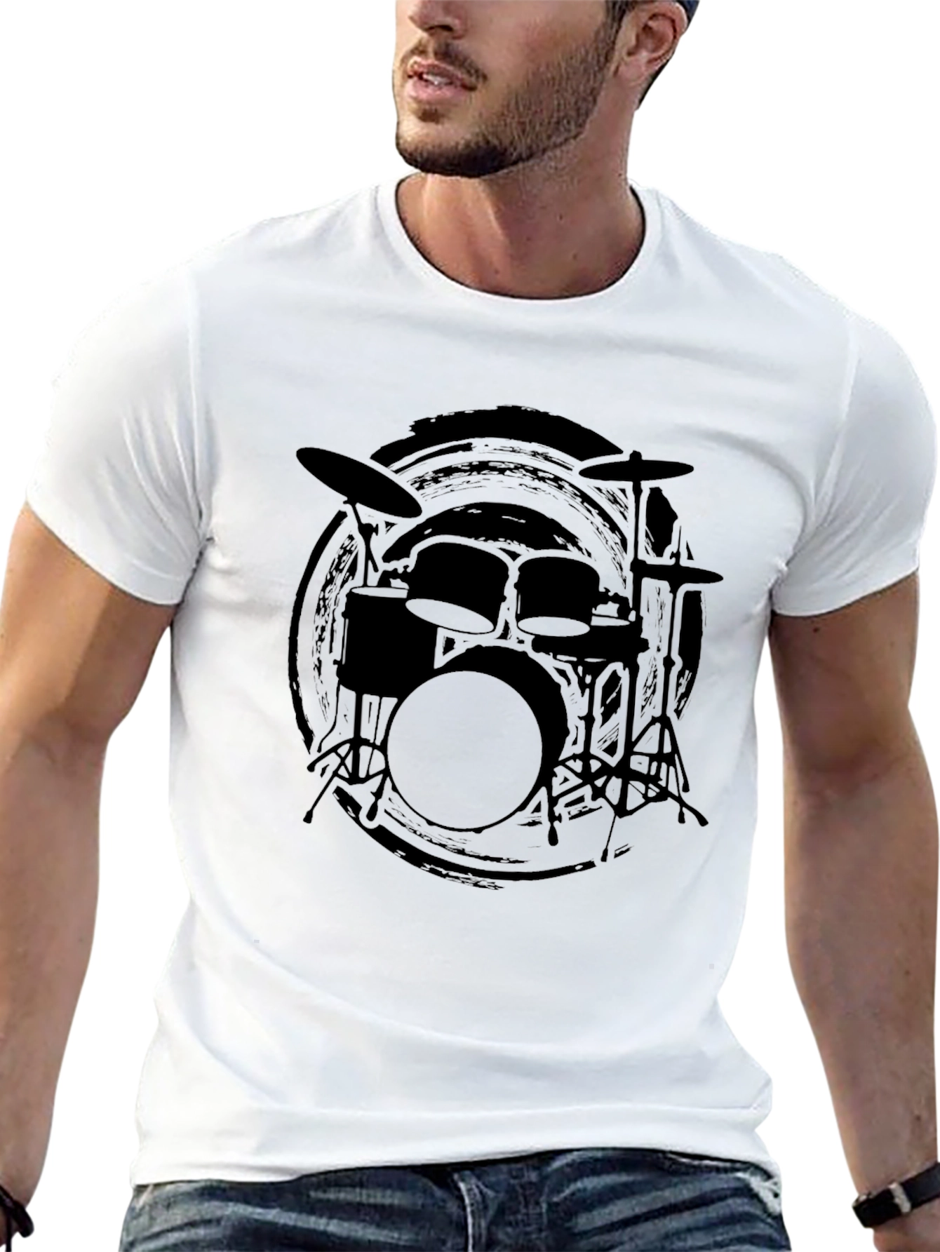 Black Black Drum Kit Graphic Tee view 13
